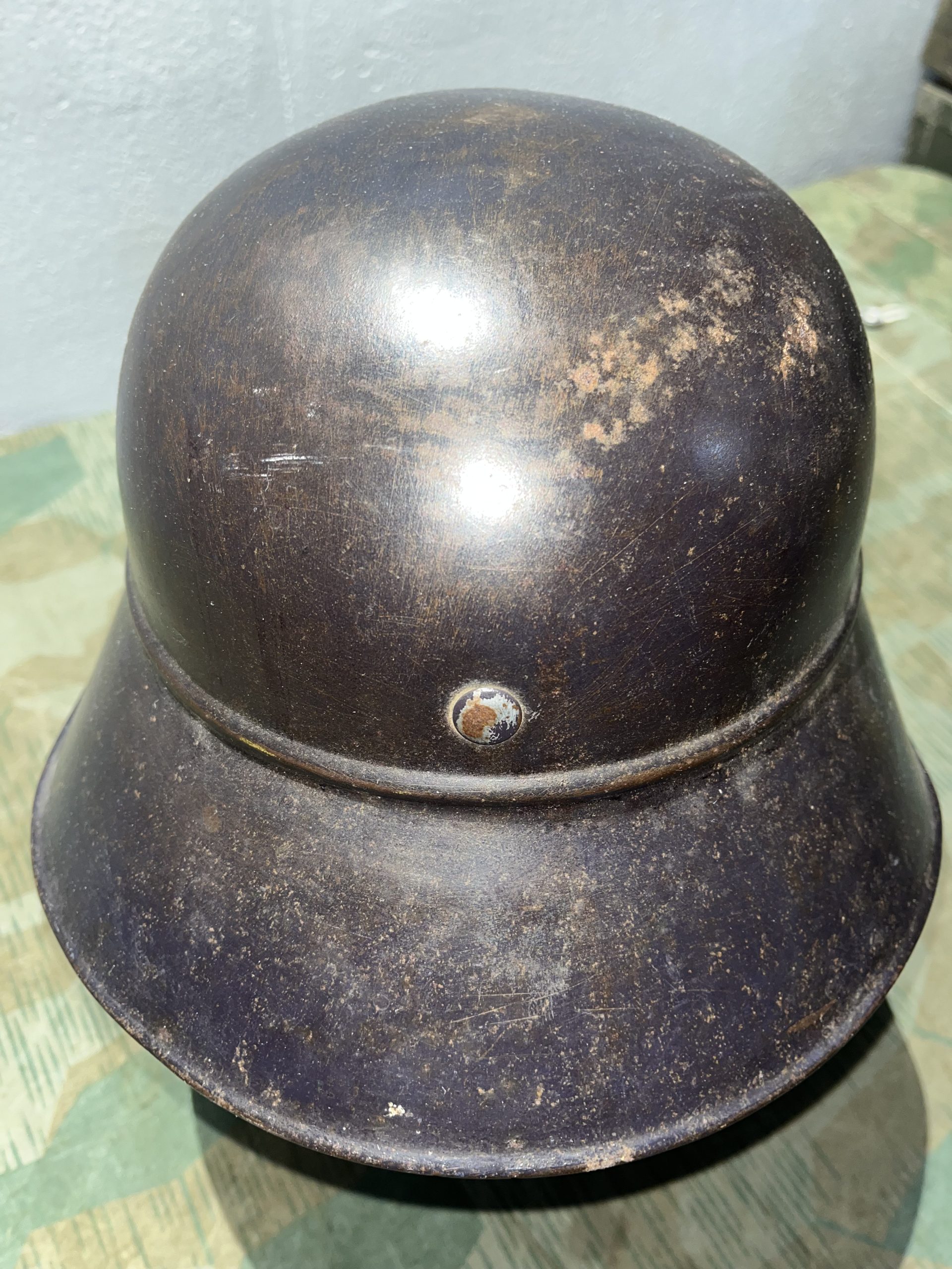 Original WW2 German M38 RL2 39/41 Luftschutz Air Defense Gladiator Style Helmet w/ Decal - Image 8