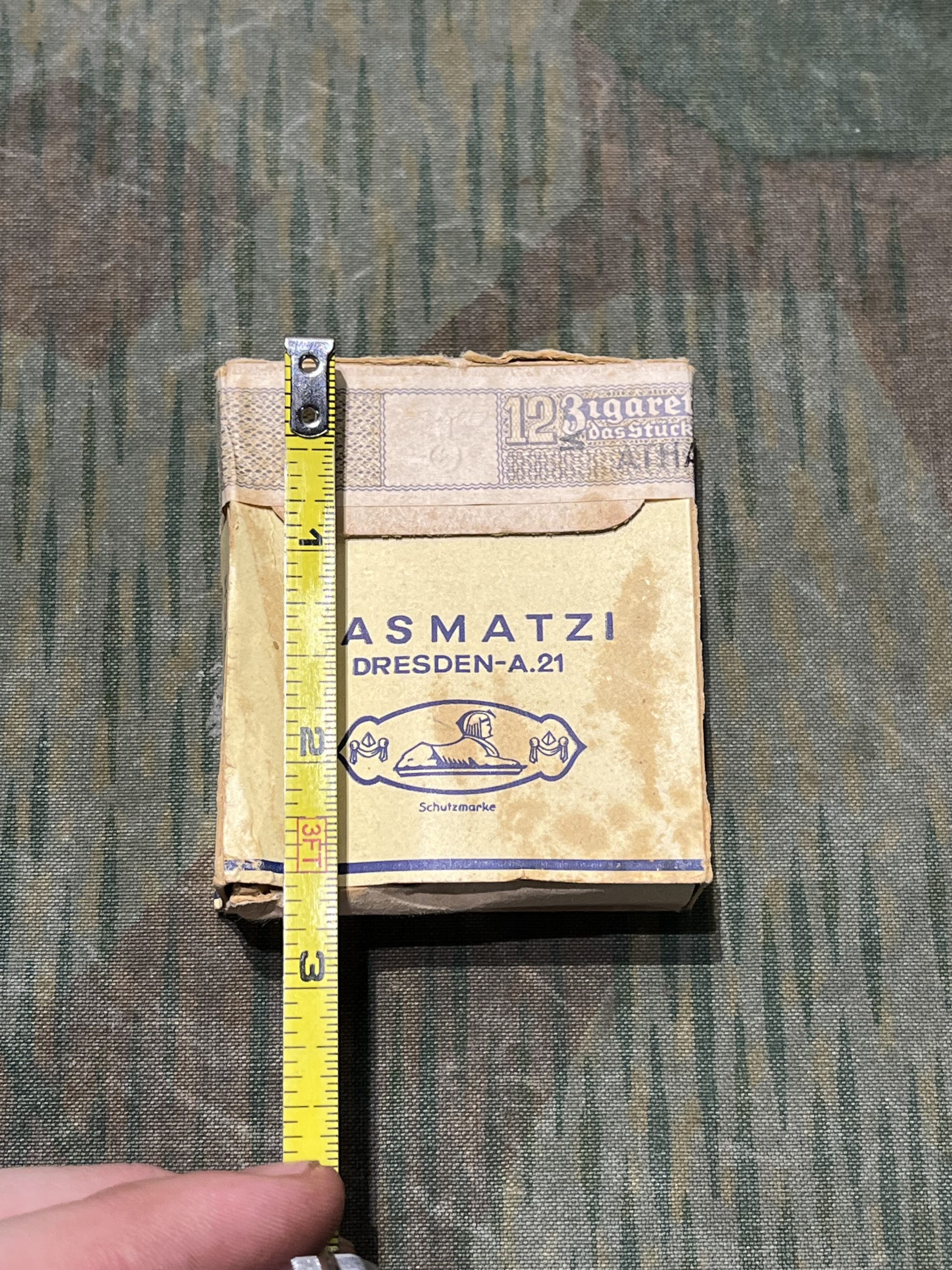 Original WW2 German Uniform Pocket Jasmatzi Dresden-A.21 Zigaretten Sealed Box - Image 9