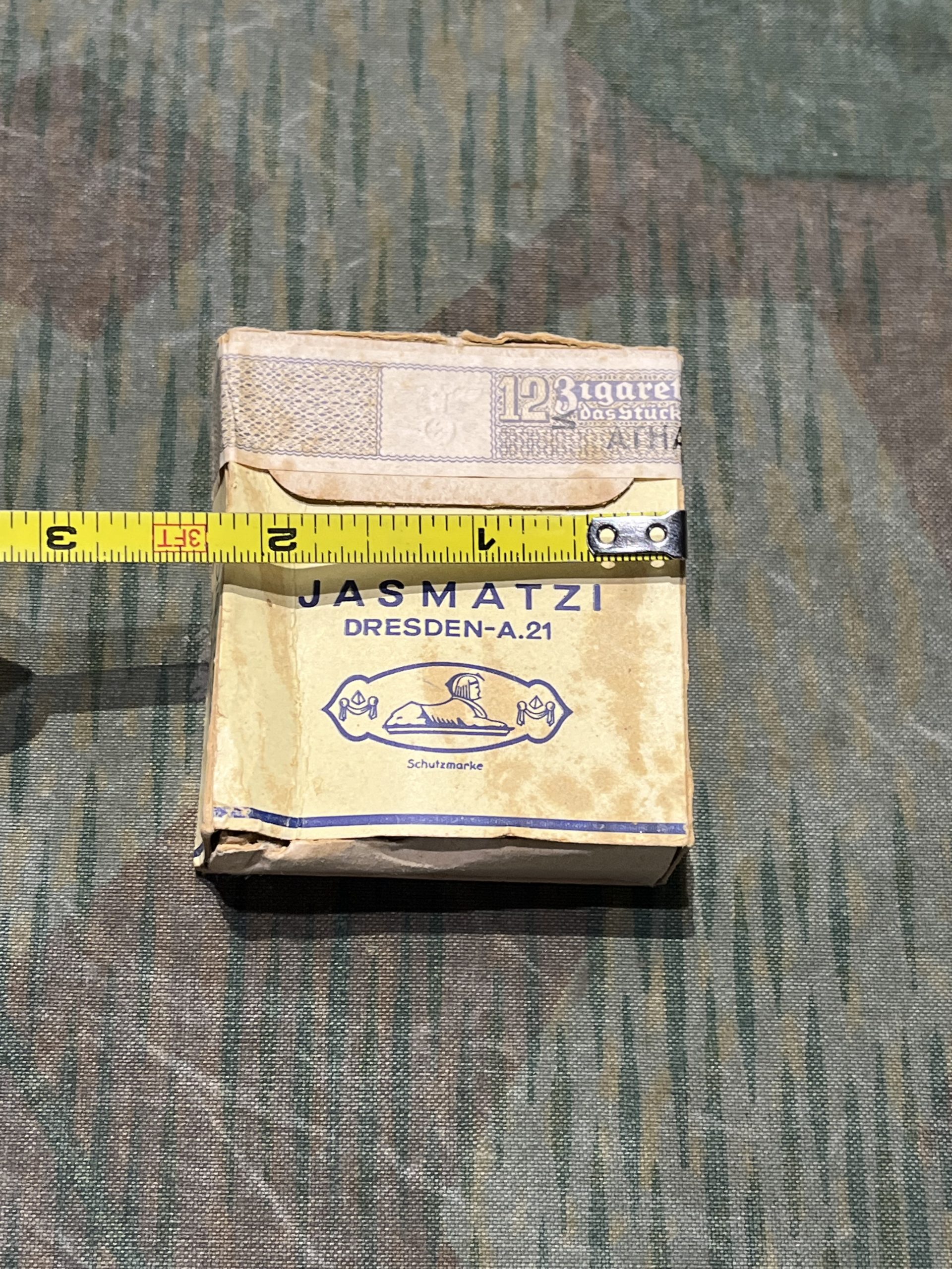 Original WW2 German Uniform Pocket Jasmatzi Dresden-A.21 Zigaretten Sealed Box - Image 10