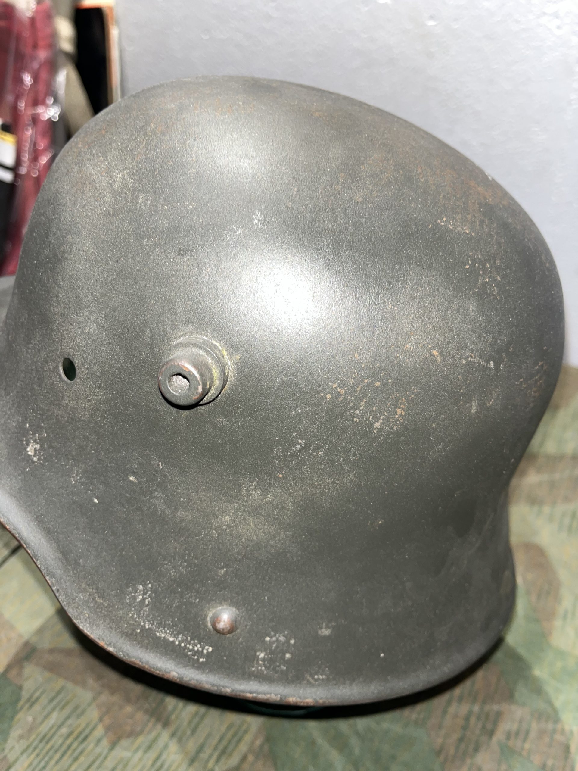 Original WW1 German M16 / M18 Helmet Stahlhelm Panzergrau - Image 3