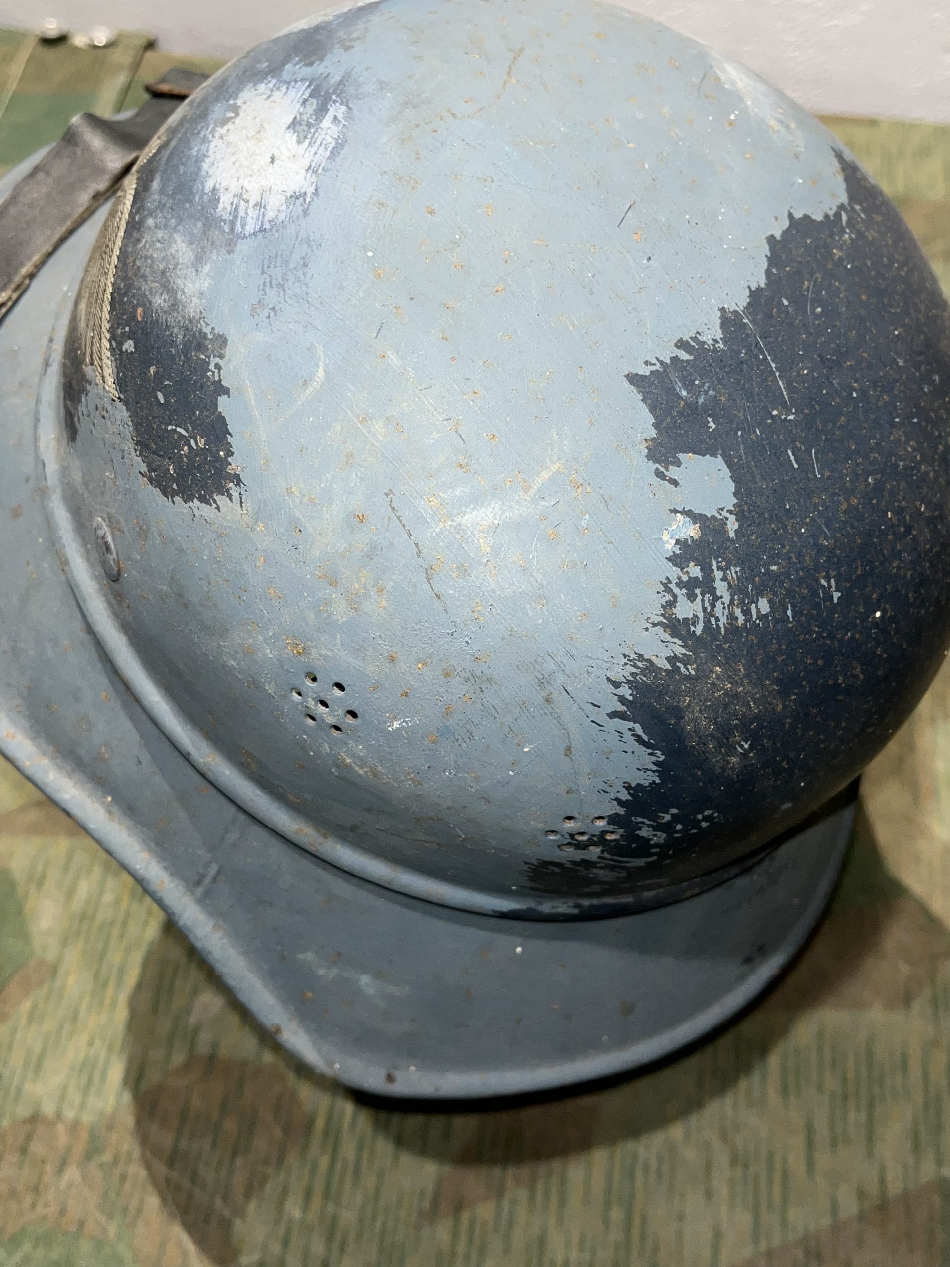 Original WW2 German M38 Luftschutz Air Defense Gladiator Style Helmet w/ Decal - Image 7