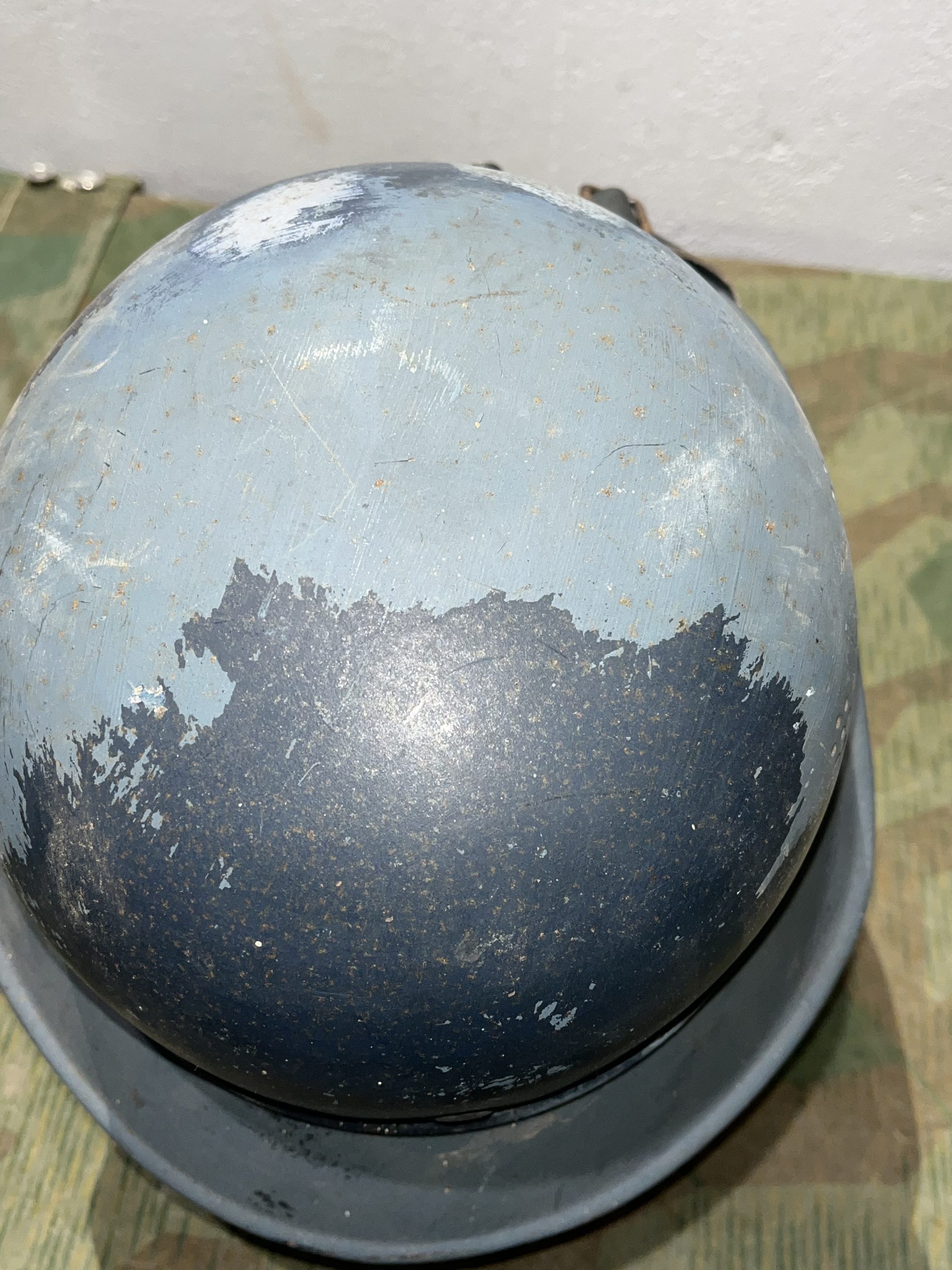 Original WW2 German M38 Luftschutz Air Defense Gladiator Style Helmet w/ Decal - Image 8