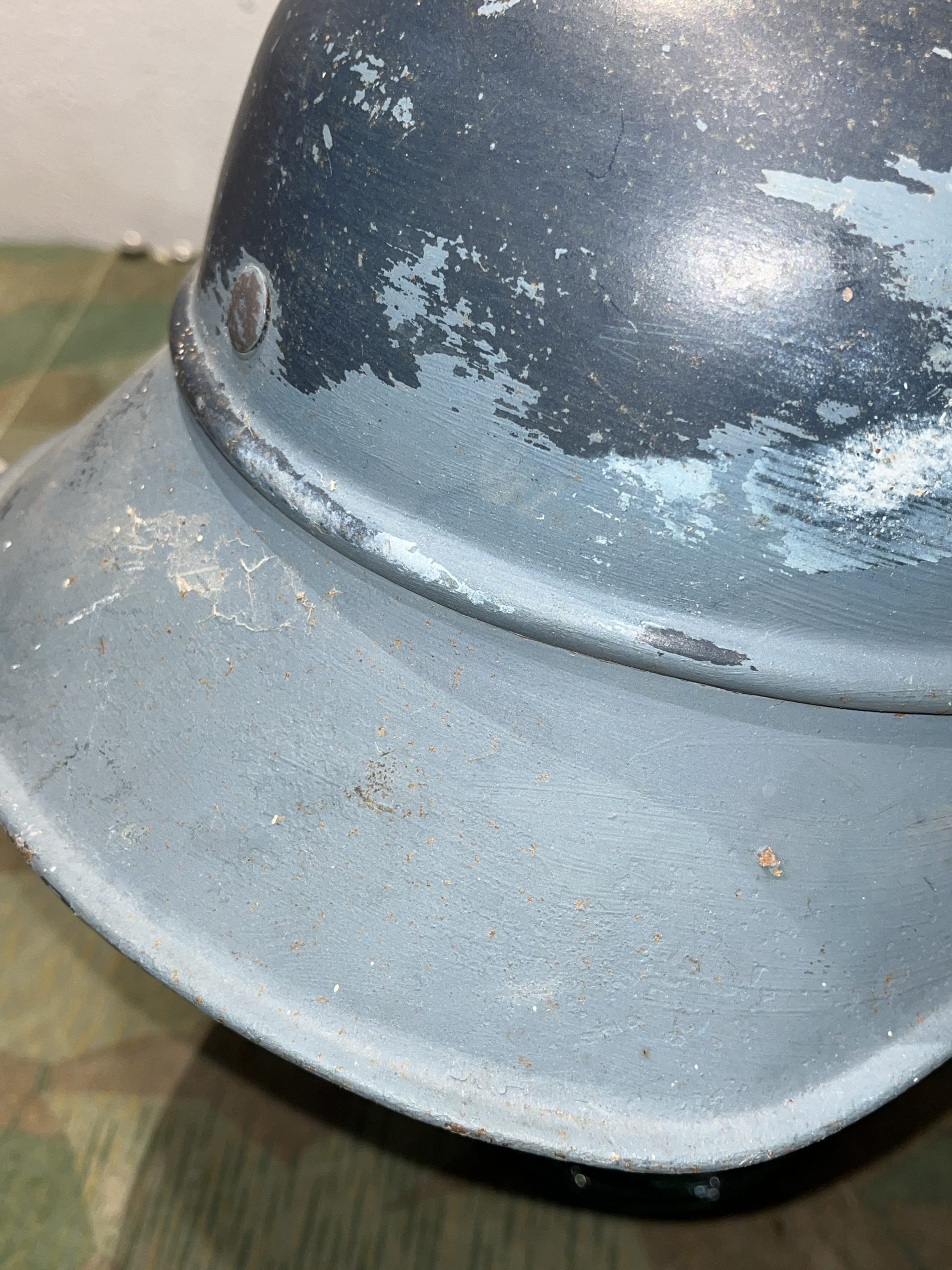 Original WW2 German M38 Luftschutz Air Defense Gladiator Style Helmet w/ Decal - Image 10