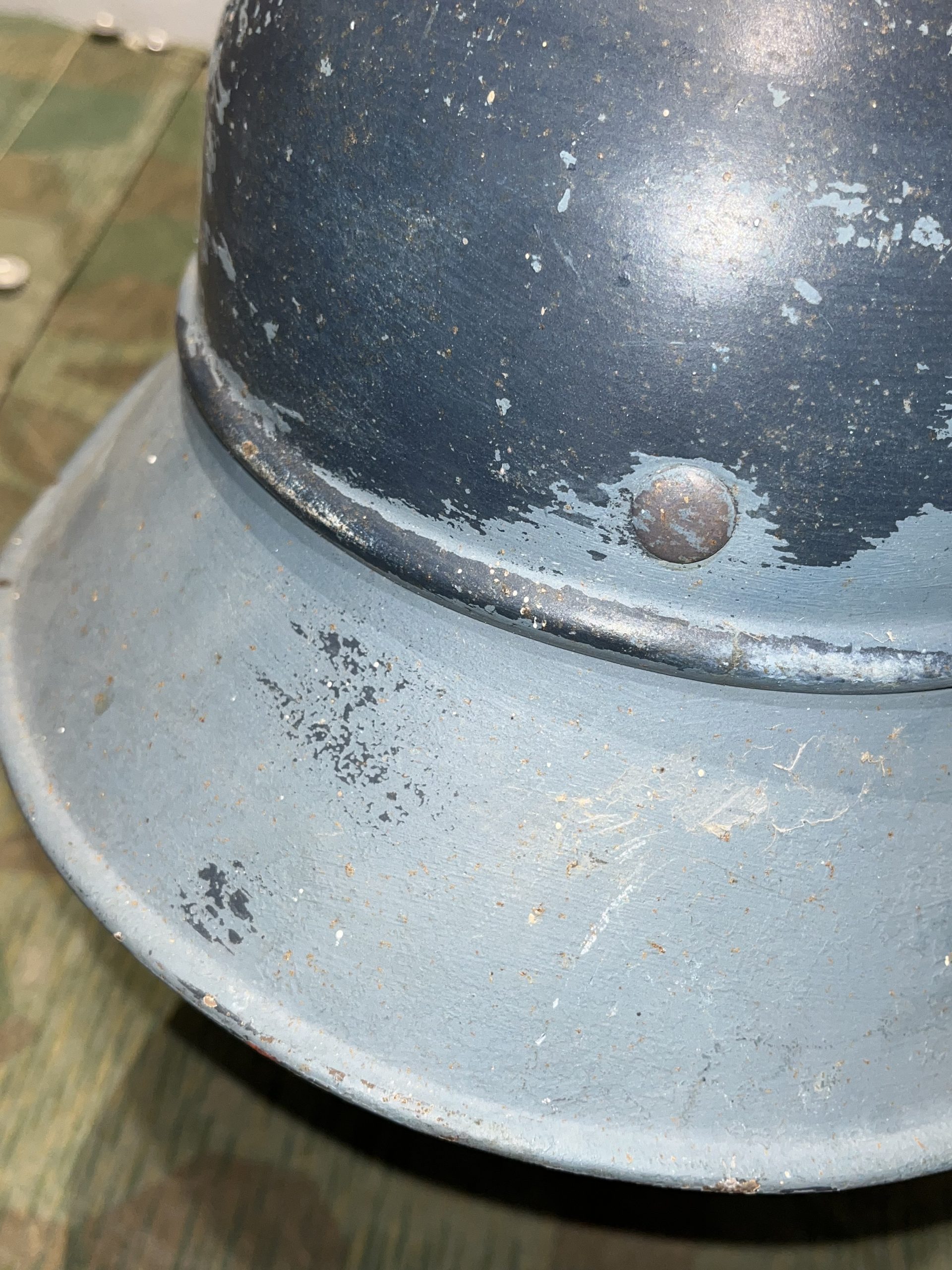 Original WW2 German M38 Luftschutz Air Defense Gladiator Style Helmet w/ Decal - Image 11