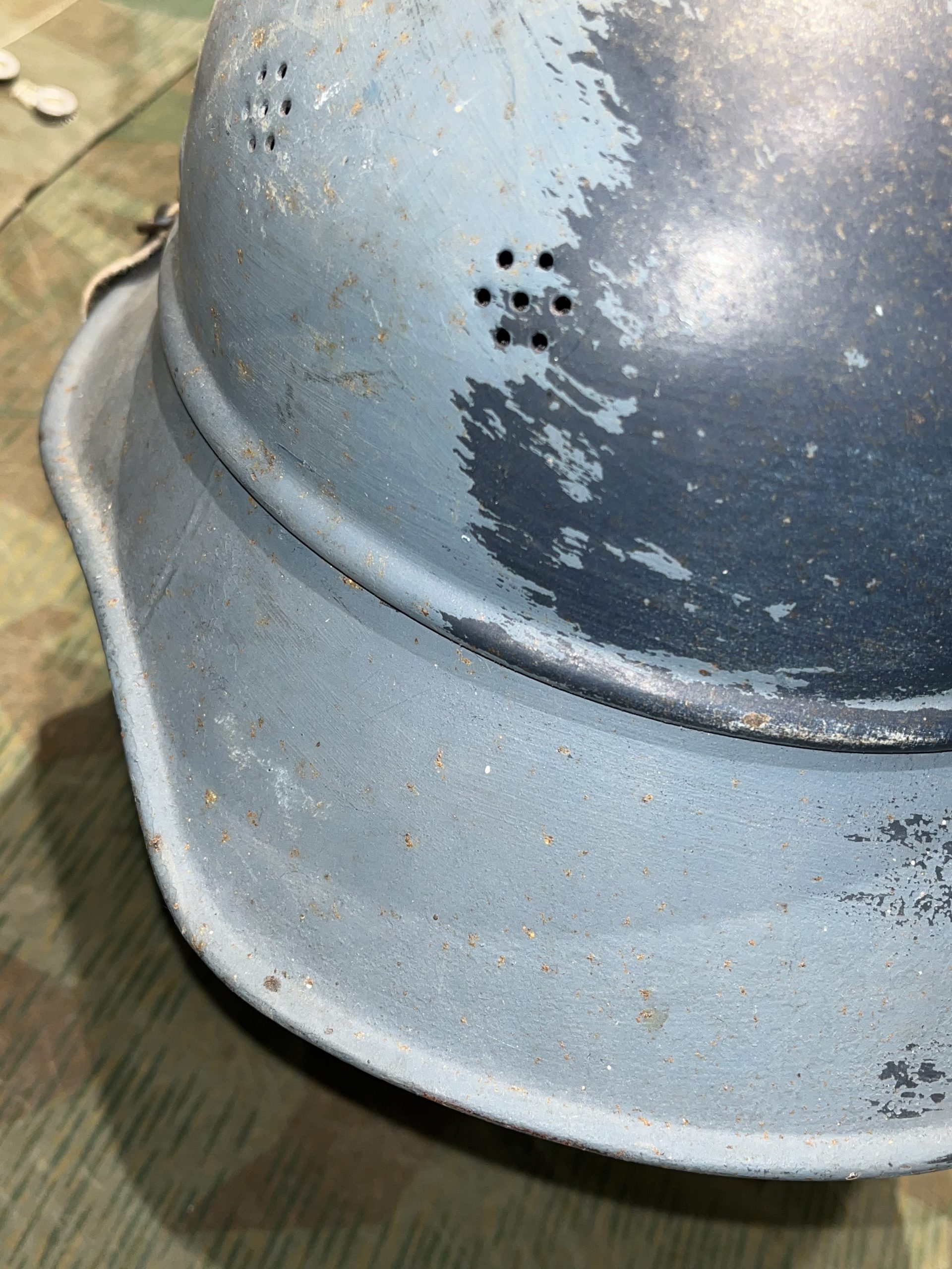 Original WW2 German M38 Luftschutz Air Defense Gladiator Style Helmet w/ Decal - Image 12