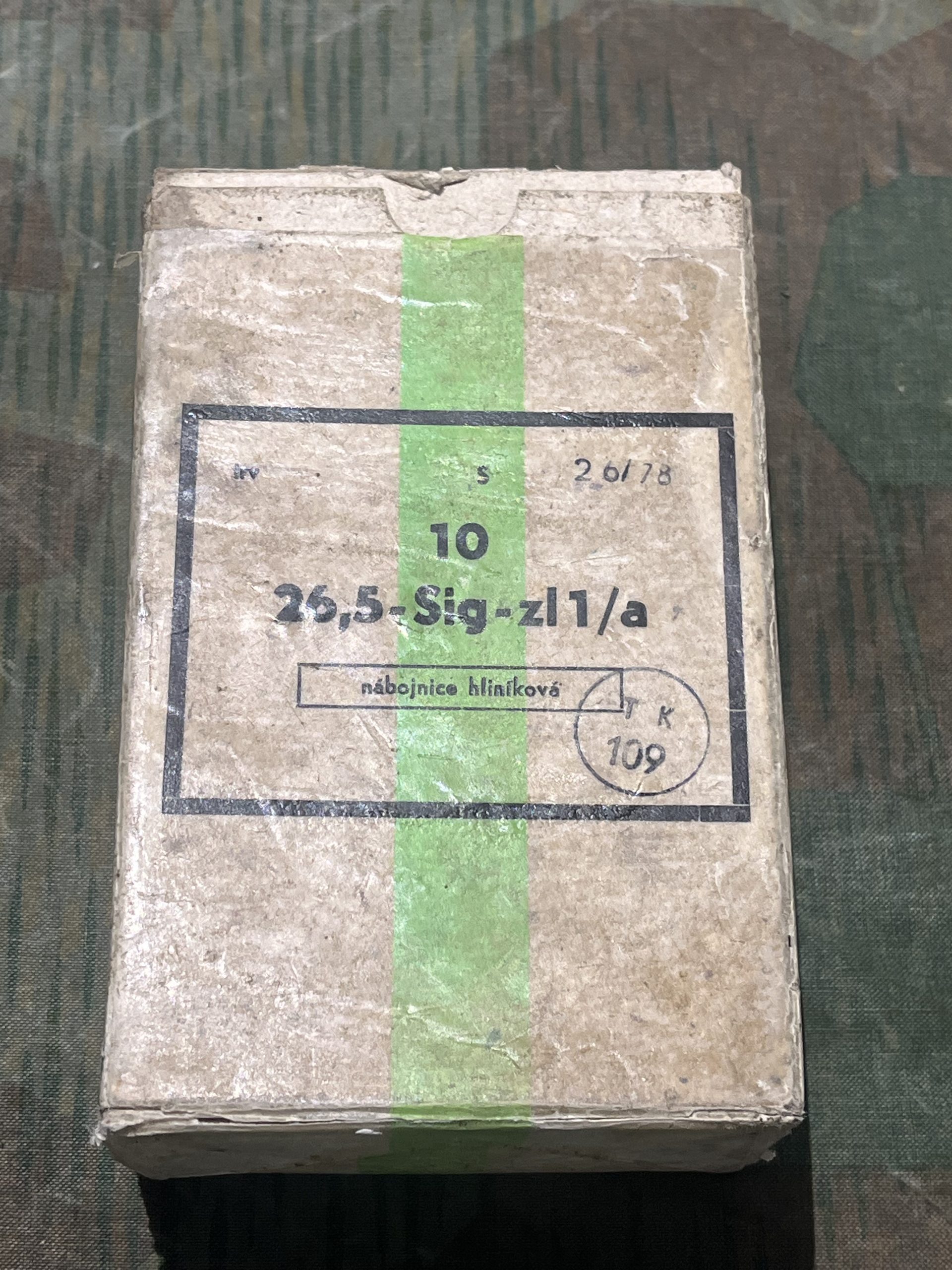 WW2 German Style / Czech Box of 10x 26.5mm Green Star Flares / Lp34 Lp42 - Image 5