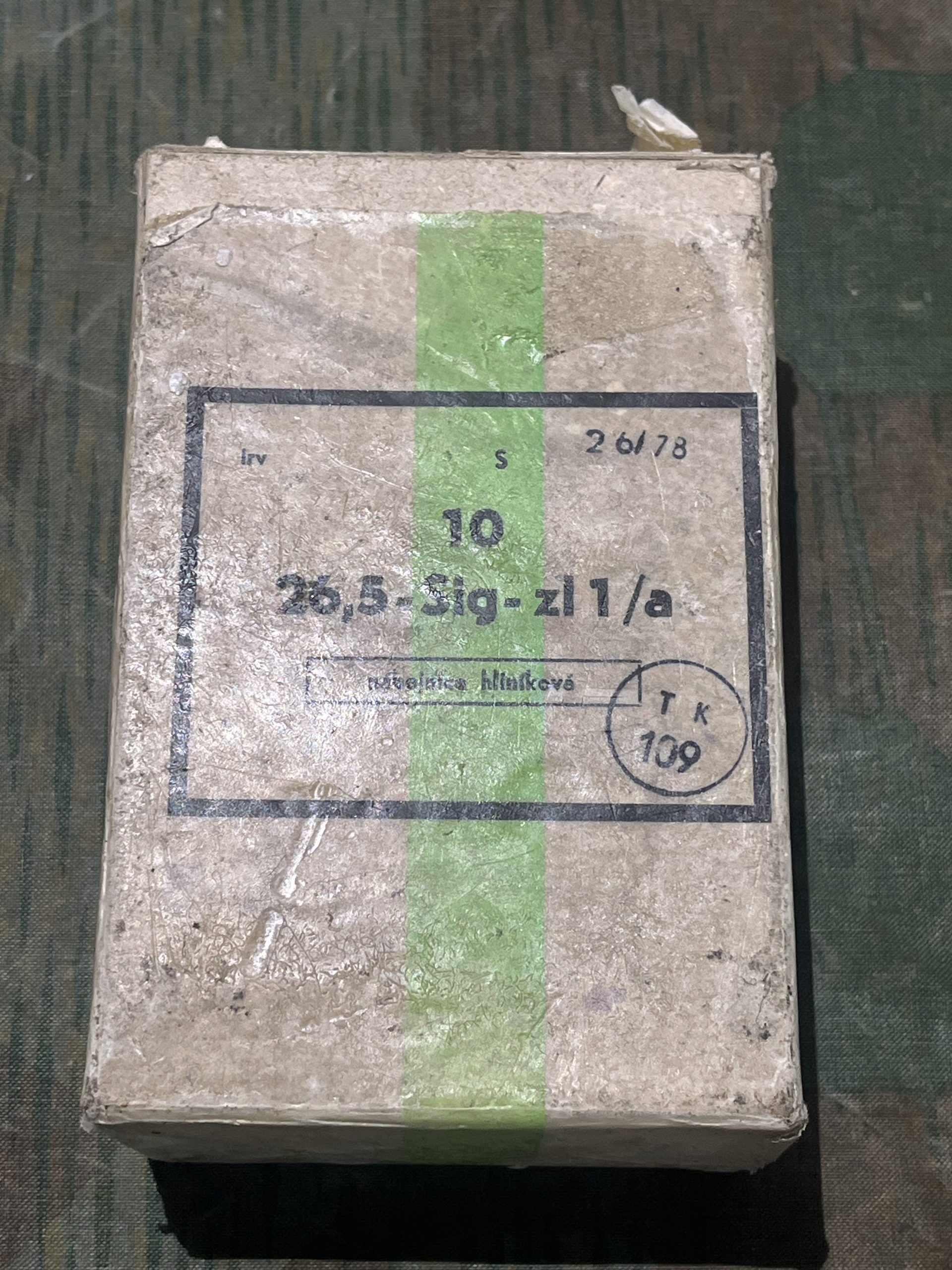 WW2 German Style / Czech Box of 10x 26.5mm Green Star Flares / Lp34 Lp42 - Image 7