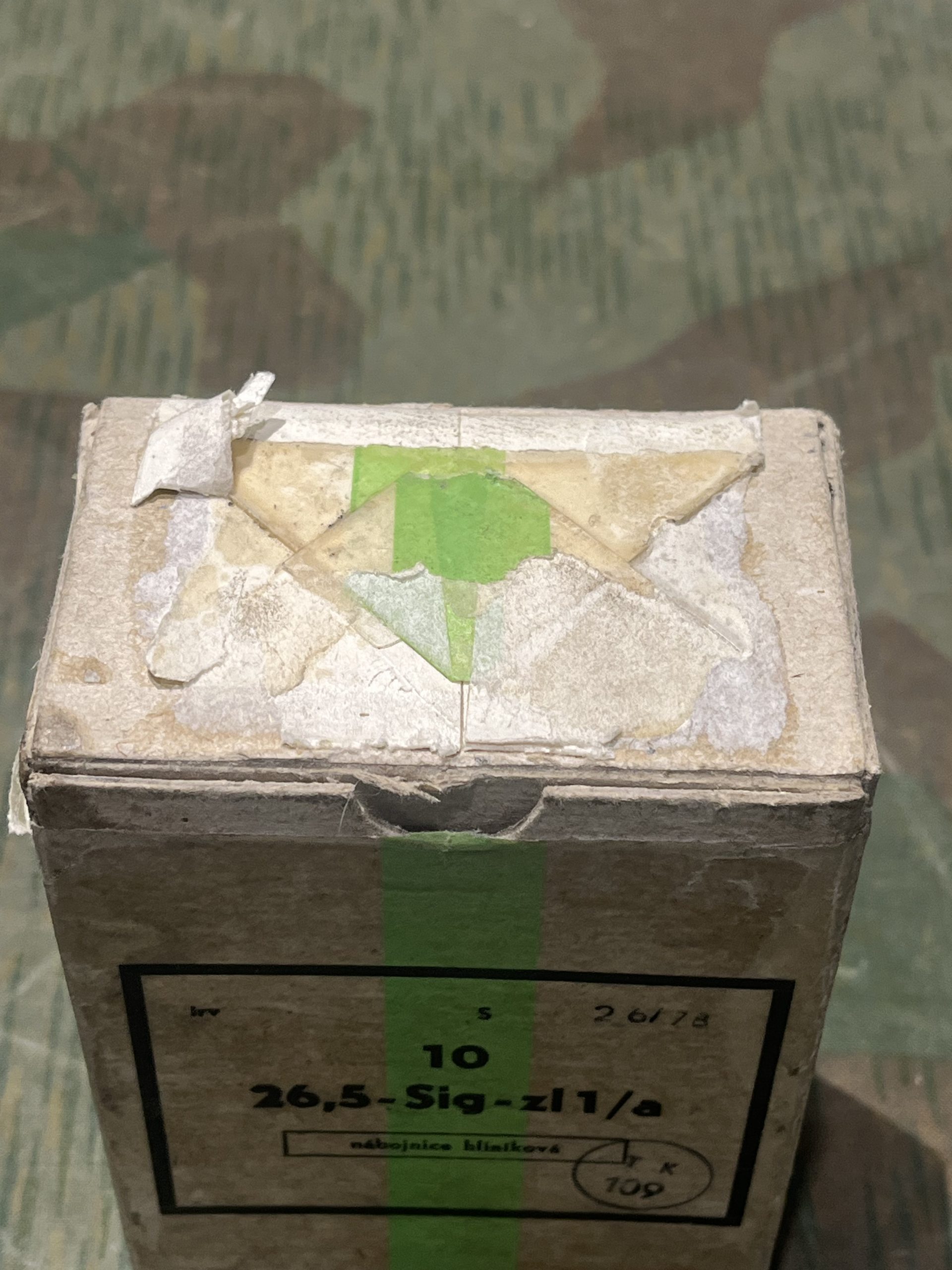 WW2 German Style / Czech Box of 10x 26.5mm Green Star Flares / Lp34 Lp42 - Image 9