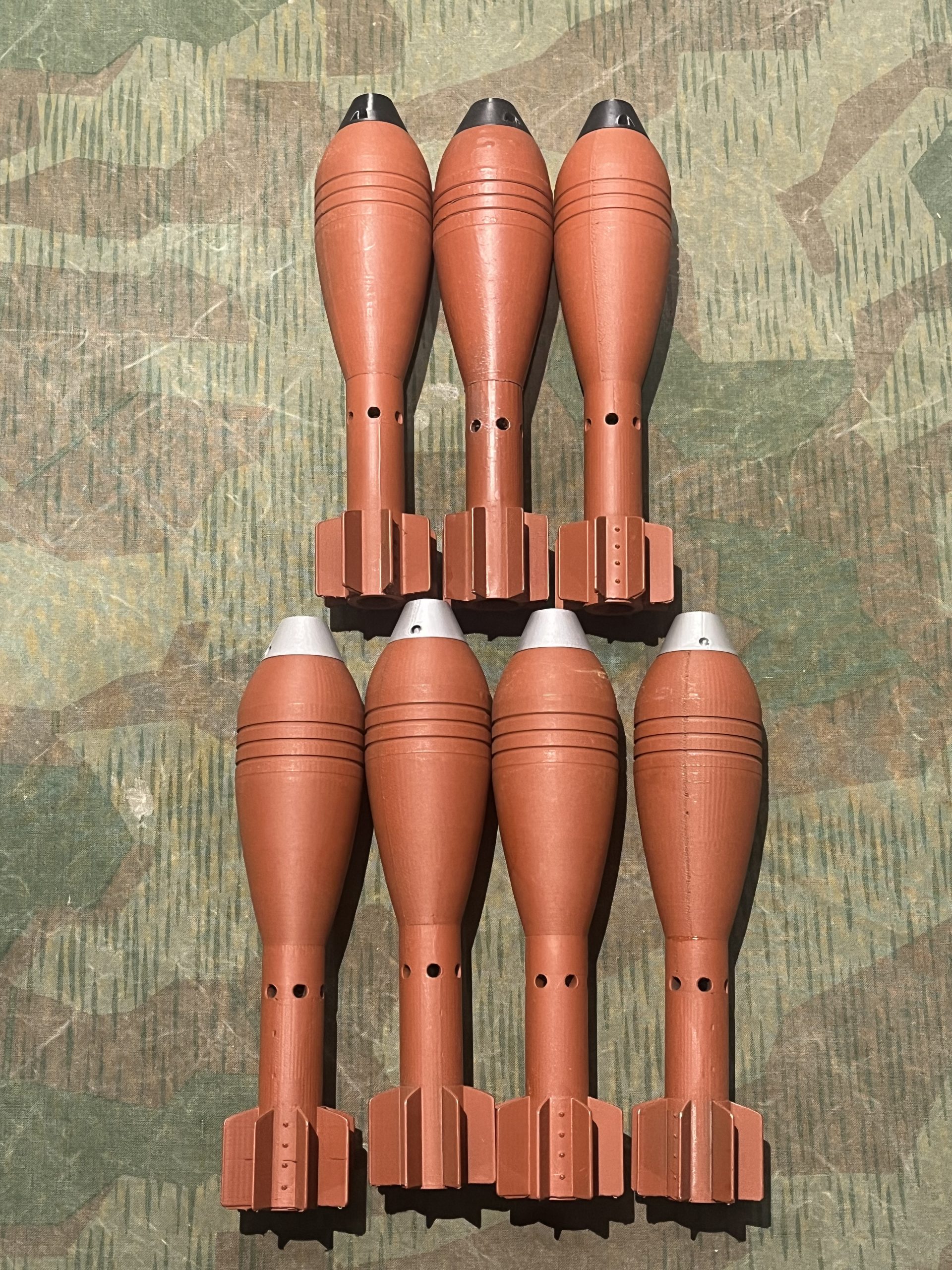 WW2 German Replica 3D Printed 5cm Mortars 7x