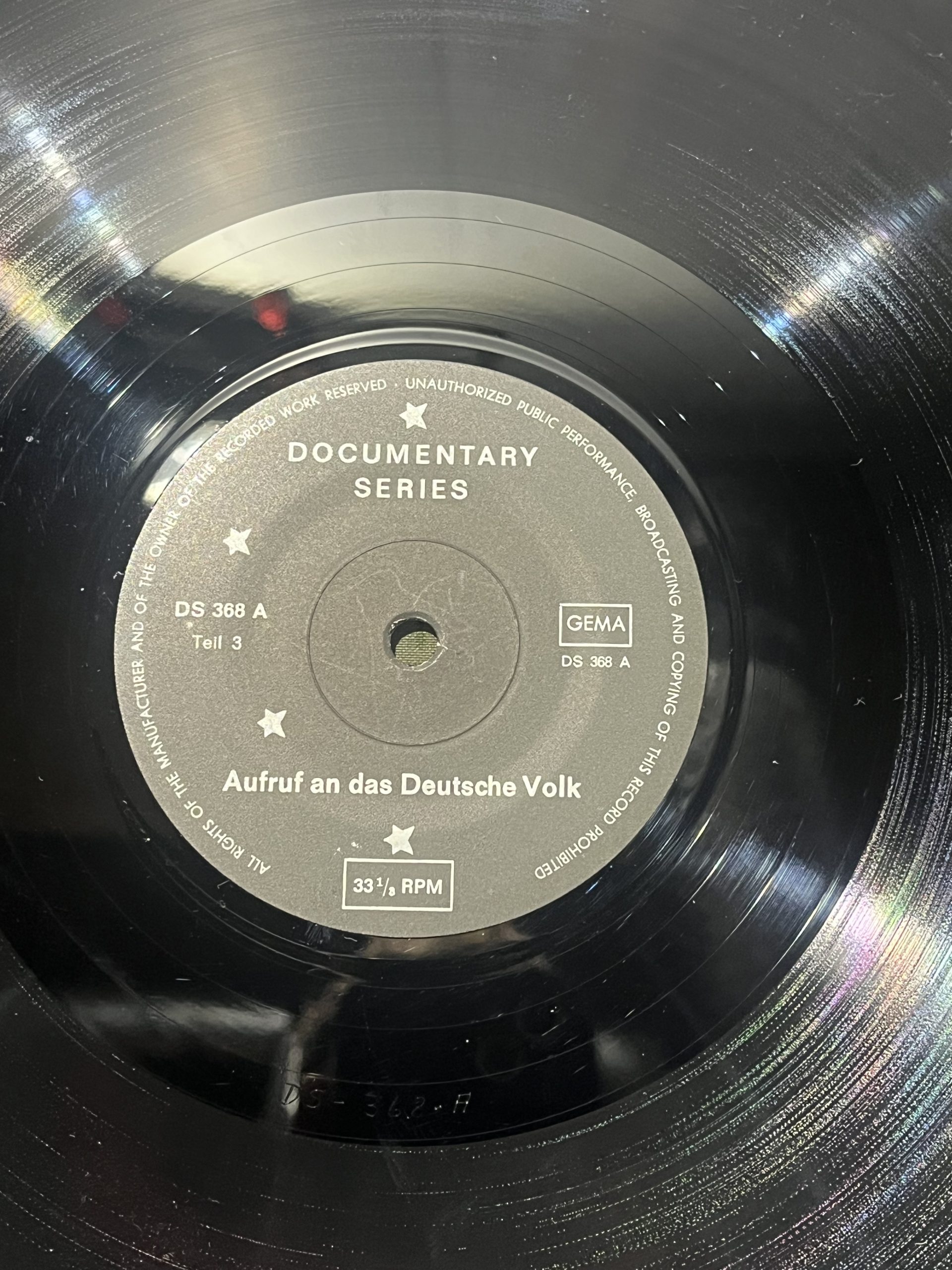 WW2 German Das Reich Lp Vinyl Adolf Hitler Speech Feb. 1 1933 "Aufruf an das Deutsche Volk" - Image 10