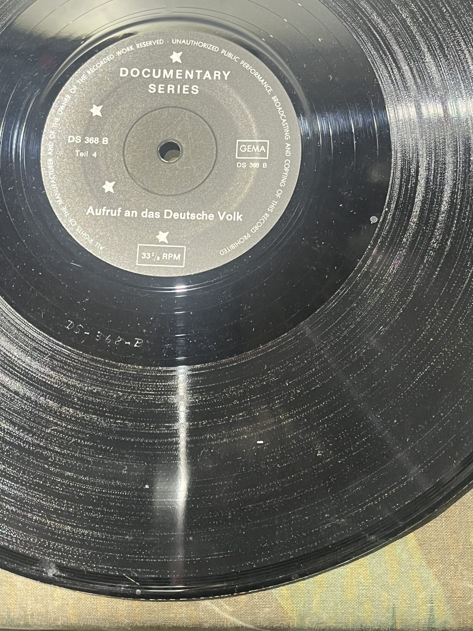 WW2 German Das Reich Lp Vinyl Adolf Hitler Speech Feb. 1 1933 "Aufruf an das Deutsche Volk" - Image 17