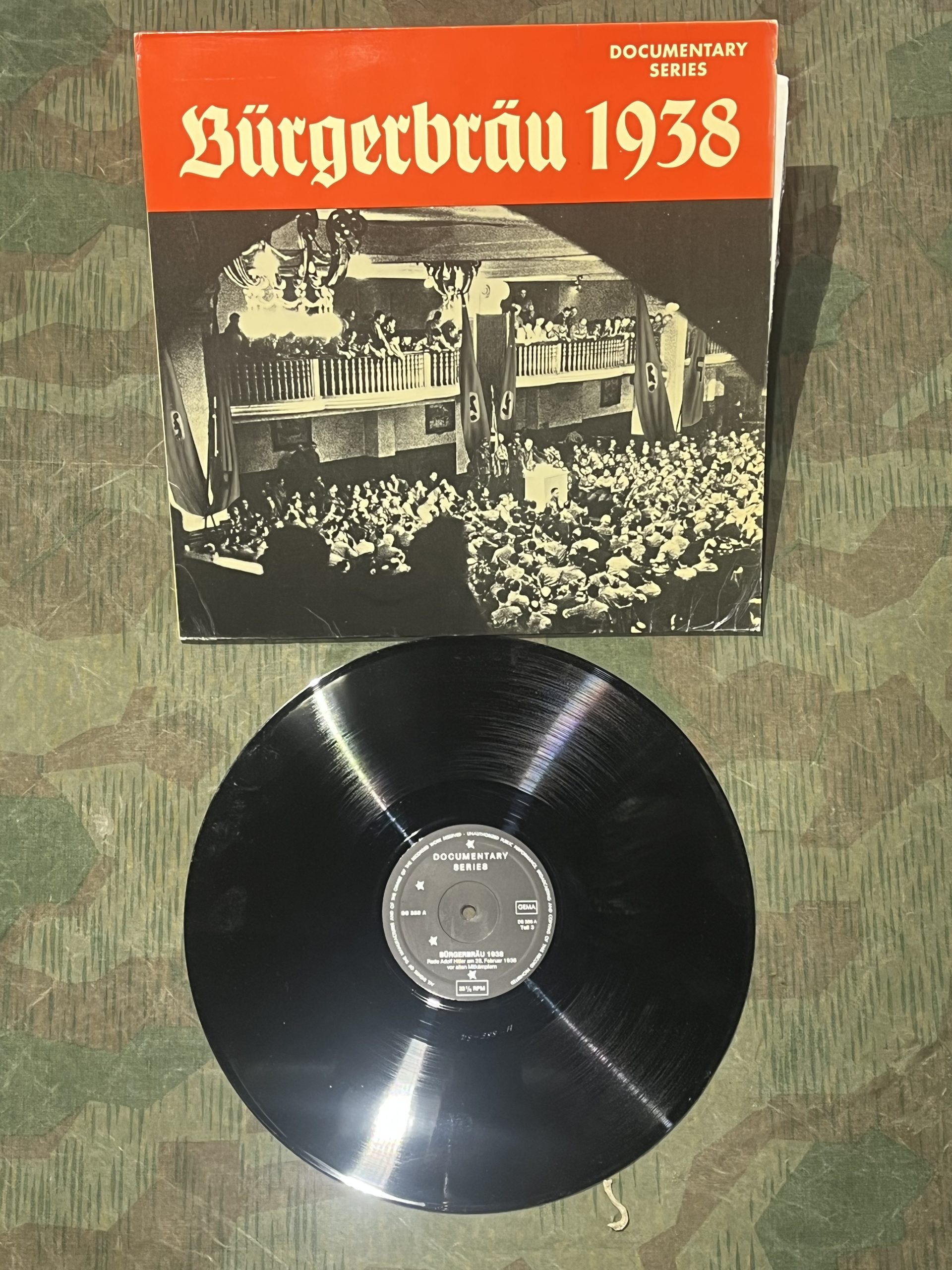 WW2 German Lp Vinyl Adolf Hitler Speech Jahrestag der Parteigrundung Feb. 24 1938