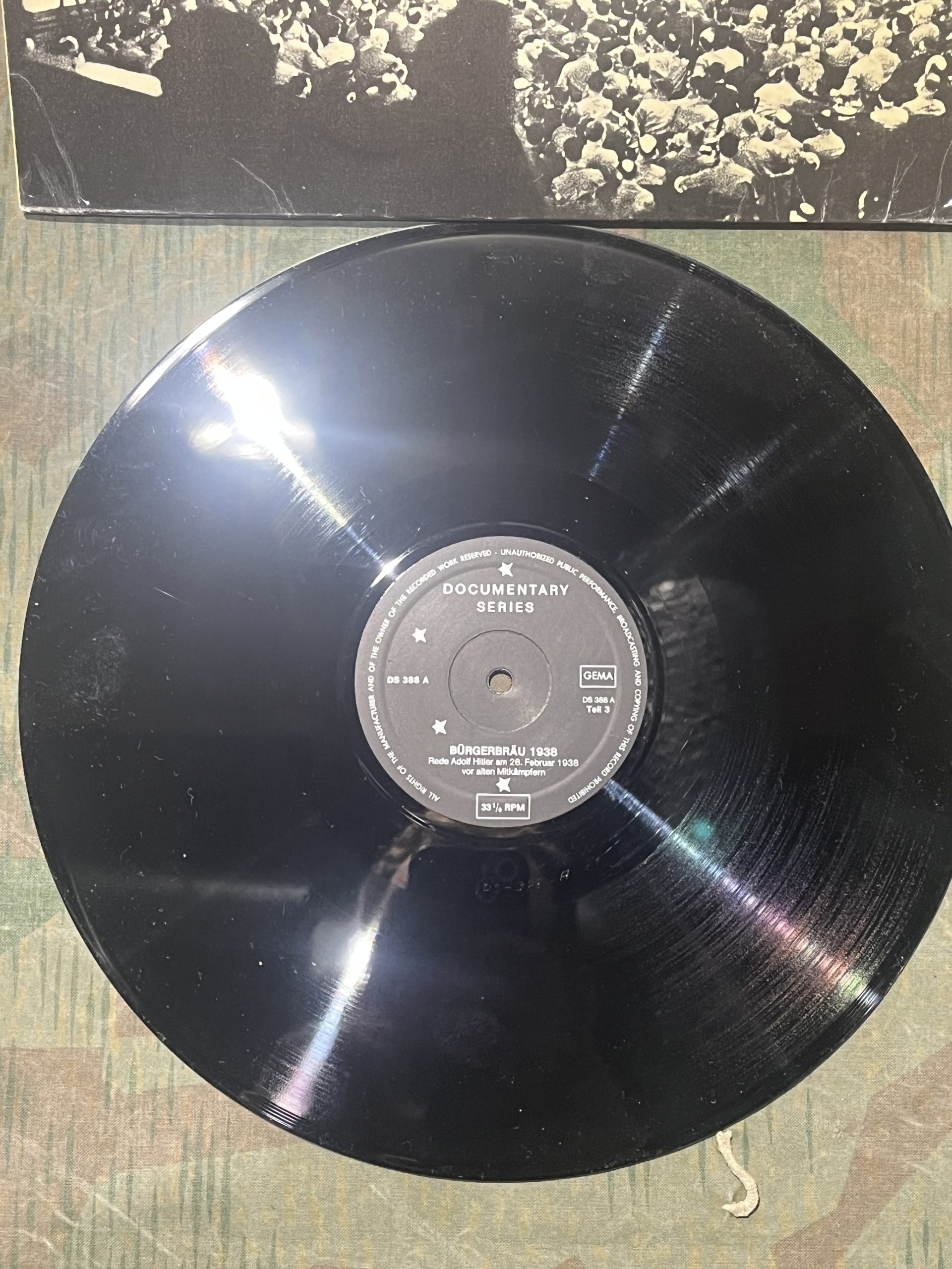 WW2 German Lp Vinyl Adolf Hitler Speech Jahrestag der Parteigrundung Feb. 24 1938 - Image 7