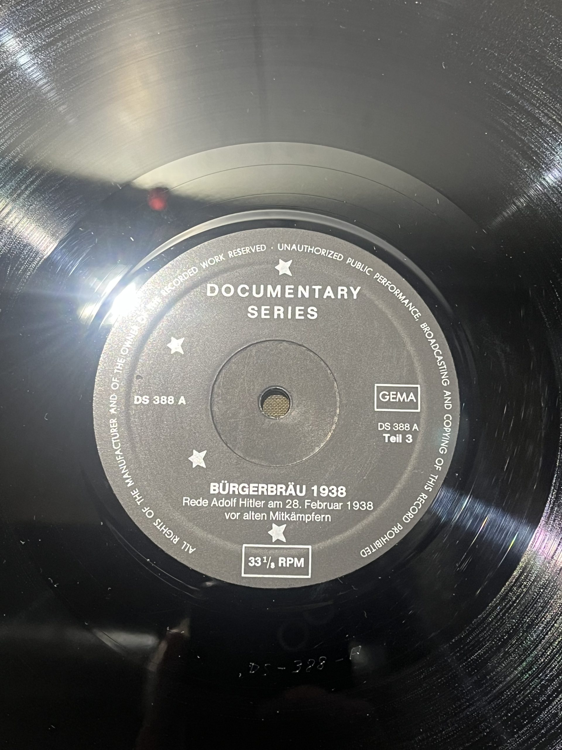 WW2 German Lp Vinyl Adolf Hitler Speech Jahrestag der Parteigrundung Feb. 24 1938 - Image 8