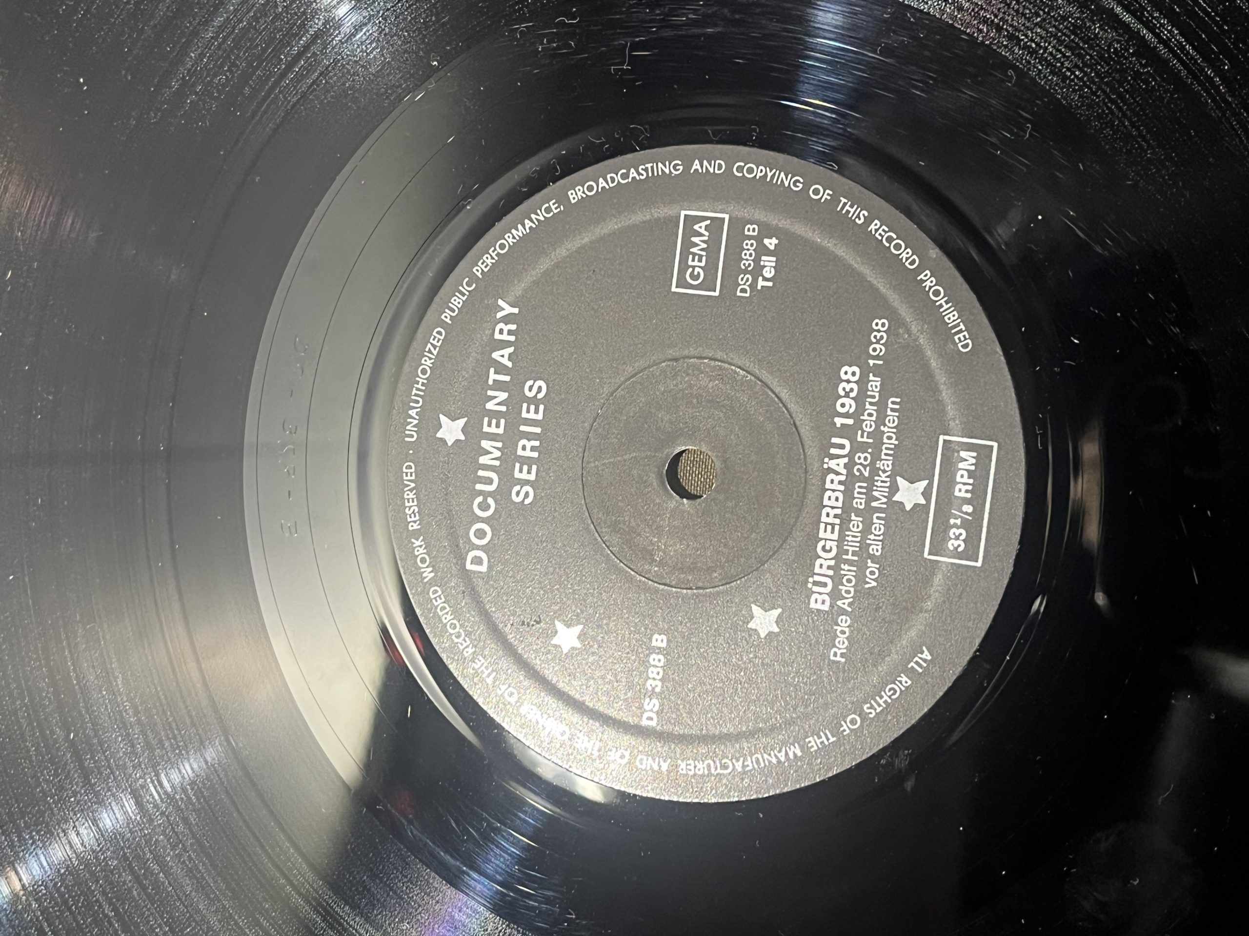 WW2 German Lp Vinyl Adolf Hitler Speech Jahrestag der Parteigrundung Feb. 24 1938 - Image 13