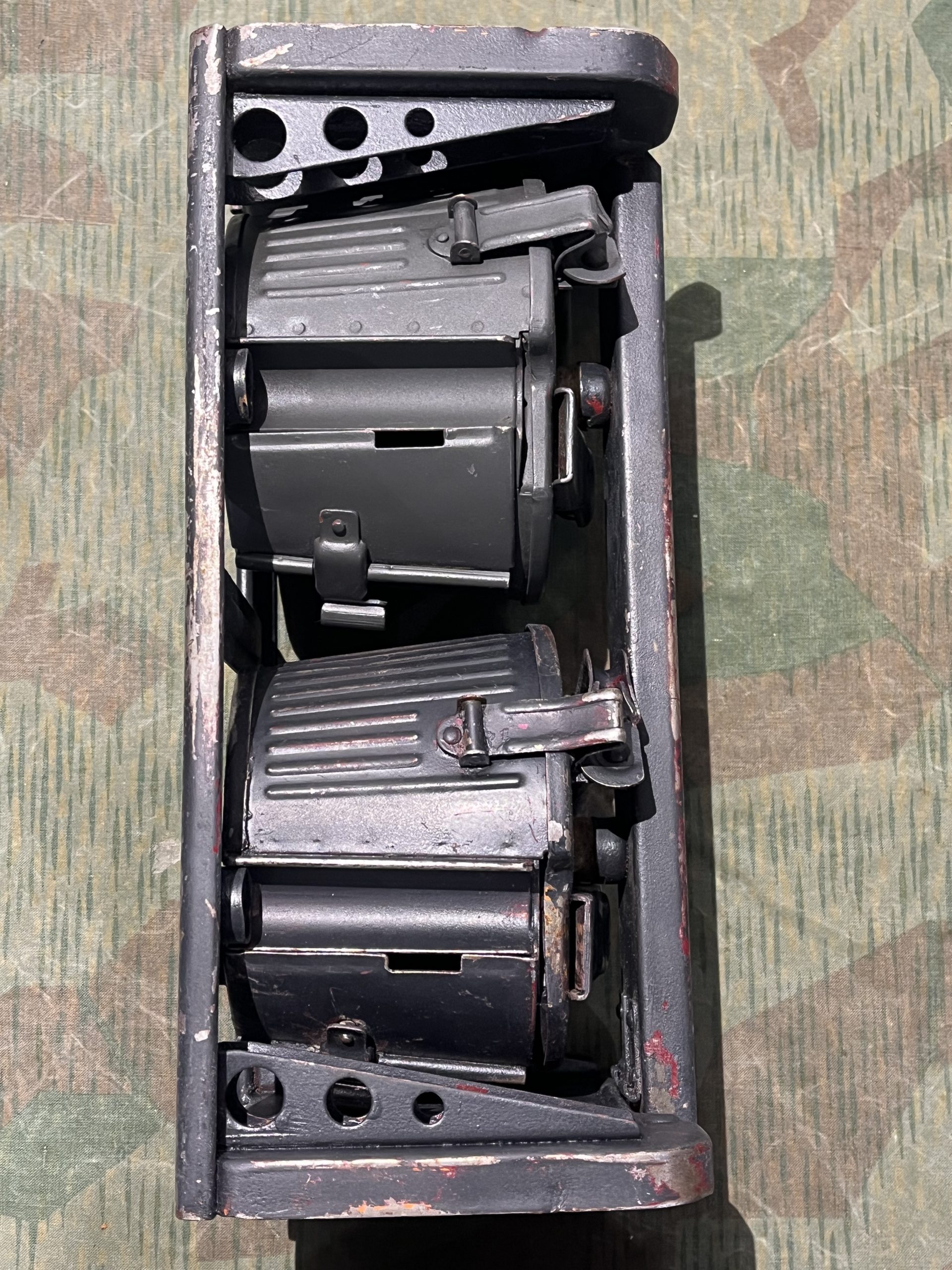 Original WW2 German Mg34 Mg42 2x Drums w/ Carrier Gurttrommel Marked 963 1940 - Image 7
