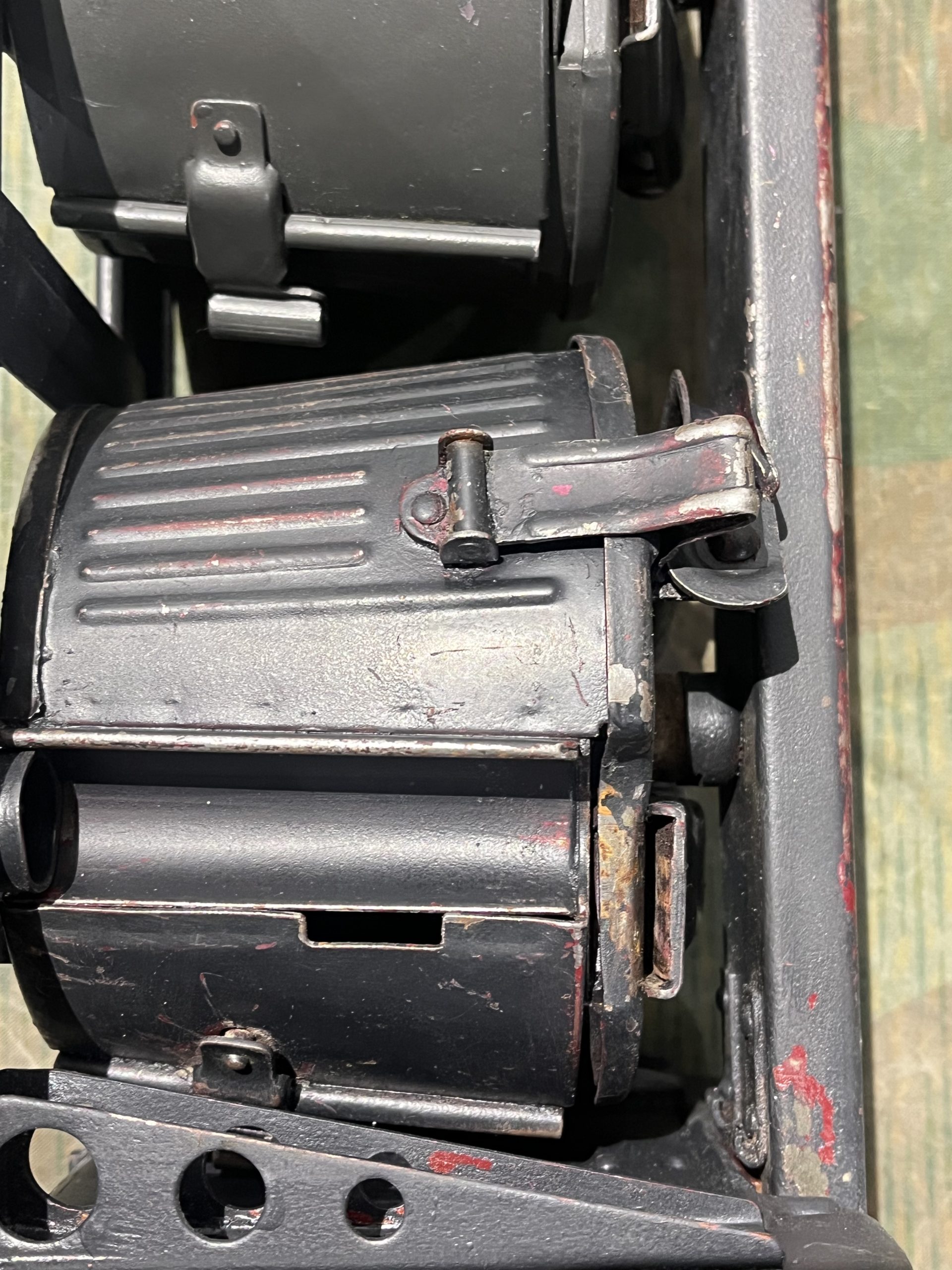 Original WW2 German Mg34 Mg42 2x Drums w/ Carrier Gurttrommel Marked 963 1940 - Image 8