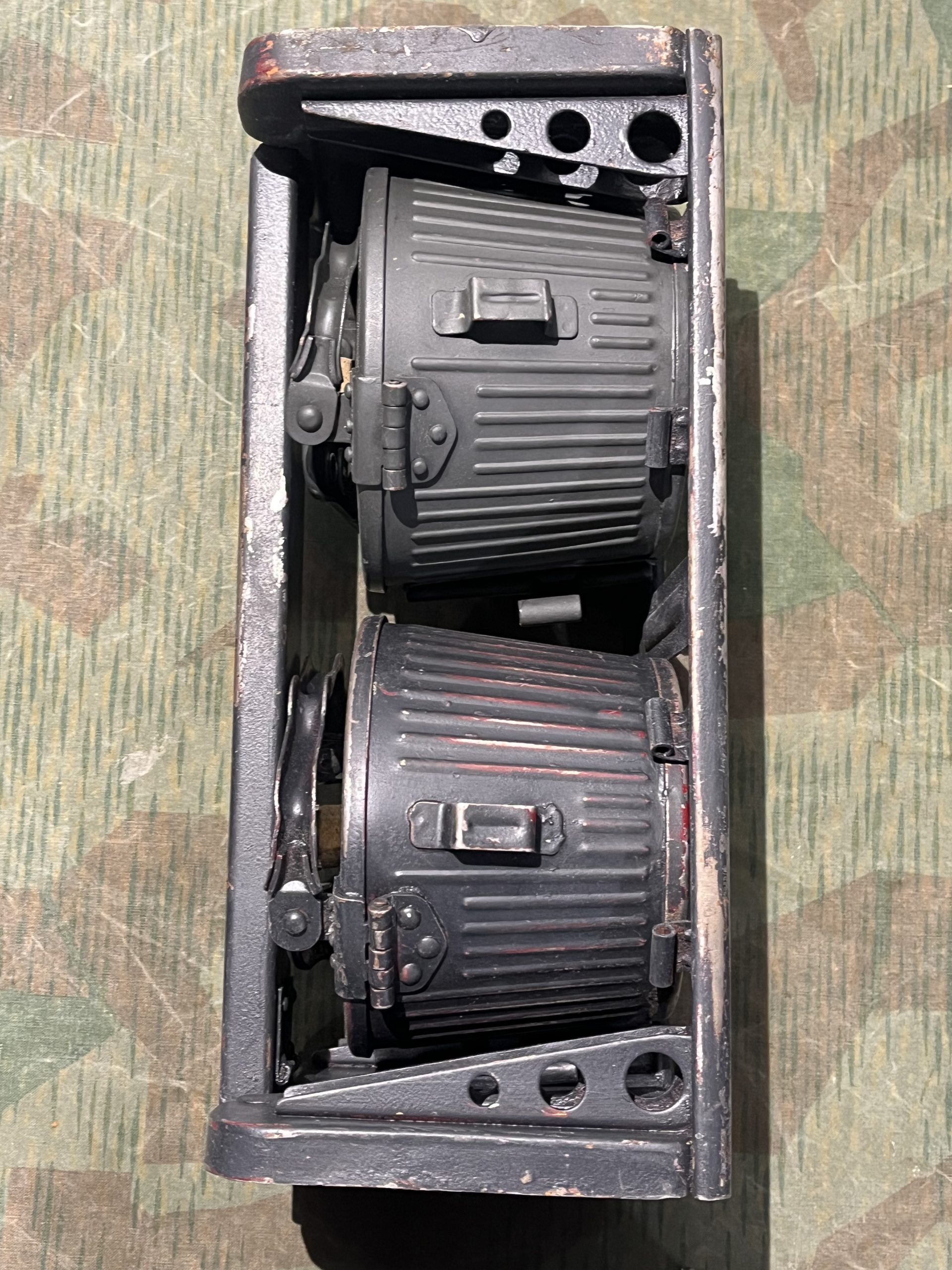 Original WW2 German Mg34 Mg42 2x Drums w/ Carrier Gurttrommel Marked 963 1940 - Image 10