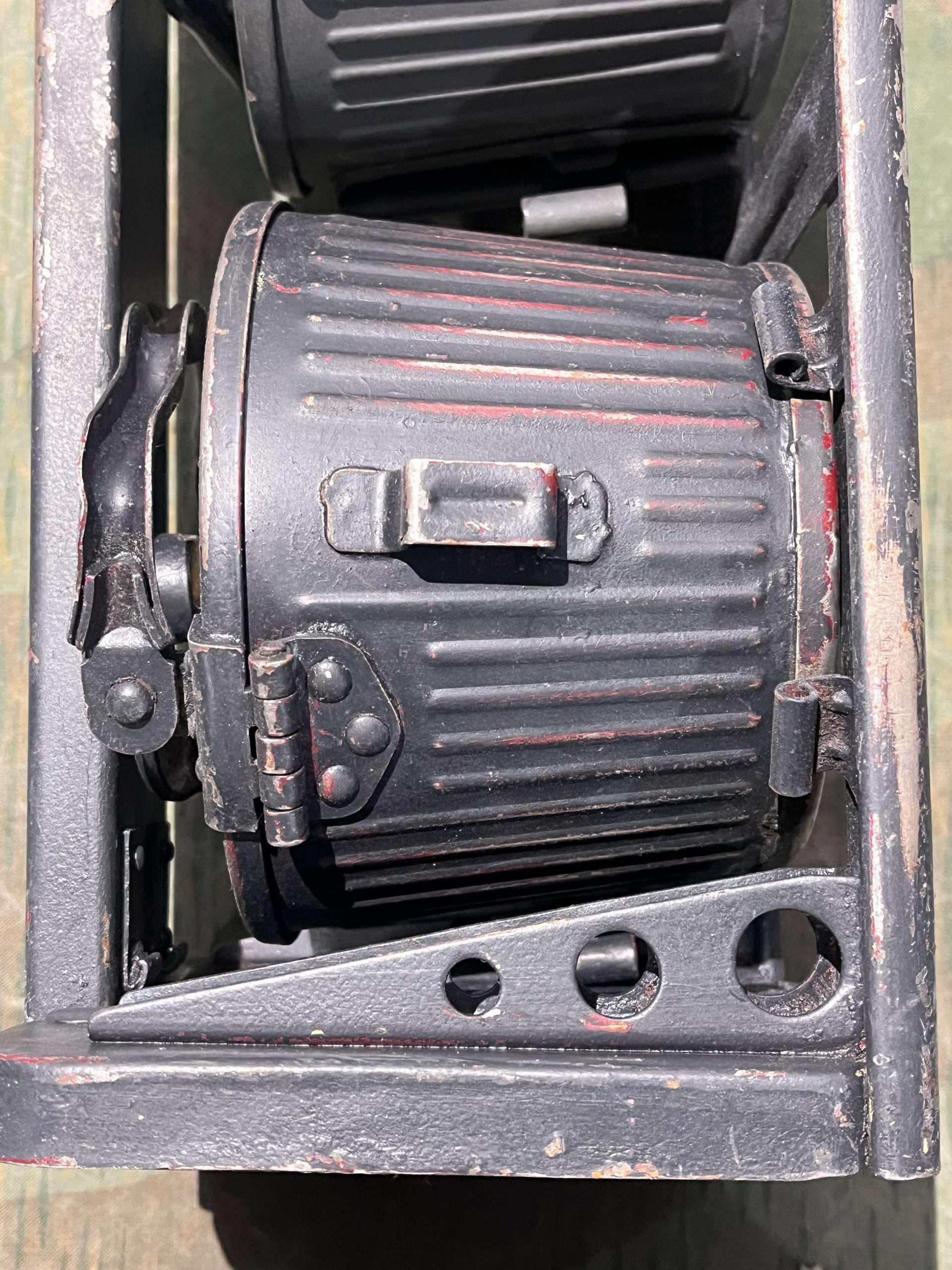 Original WW2 German Mg34 Mg42 2x Drums w/ Carrier Gurttrommel Marked 963 1940 - Image 11
