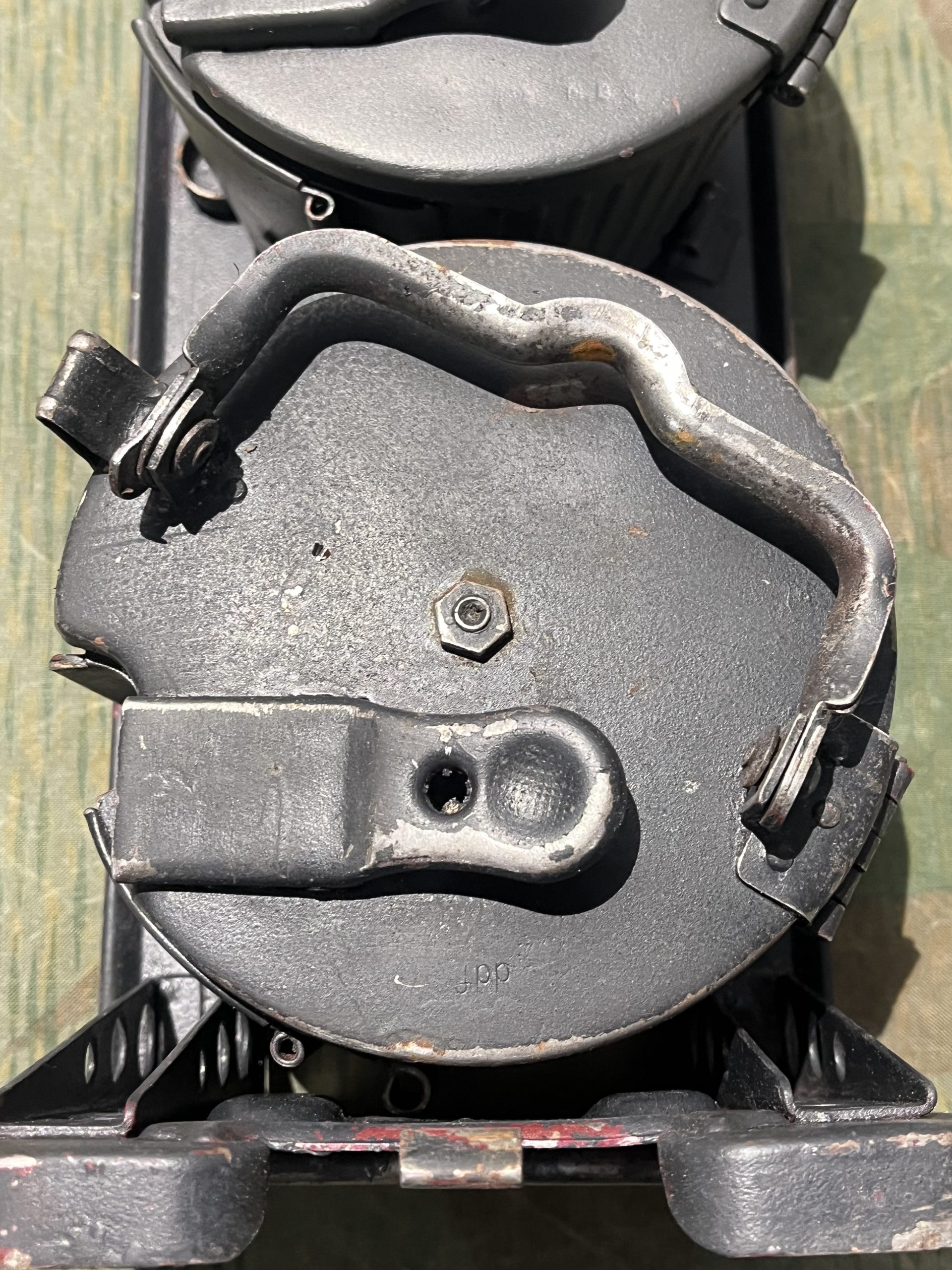 Original WW2 German Mg34 Mg42 2x Drums w/ Carrier Gurttrommel Marked 963 1940 - Image 14