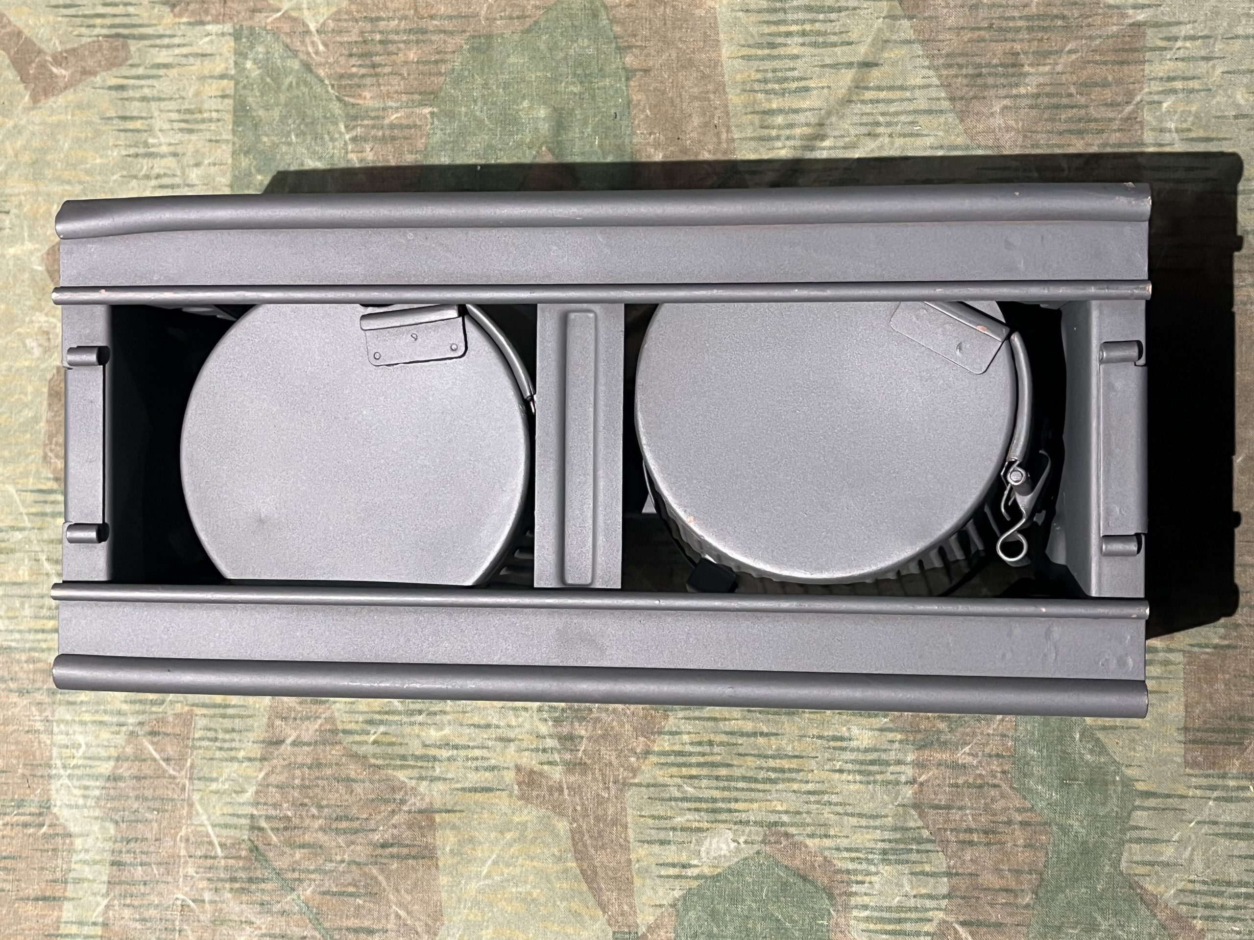 Original WW2 German Mg34 Mg42 2x Drums w/ Carrier Gurttrommel Marked WA 1943 - Image 4