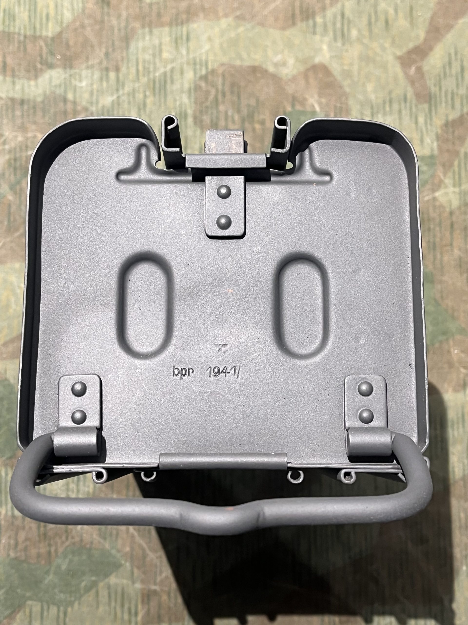 Original WW2 German Mg34 Mg42 2x Drums w/ Carrier Gurttrommel Marked BPR 1941 Waffen Eagle Stamped - Image 3