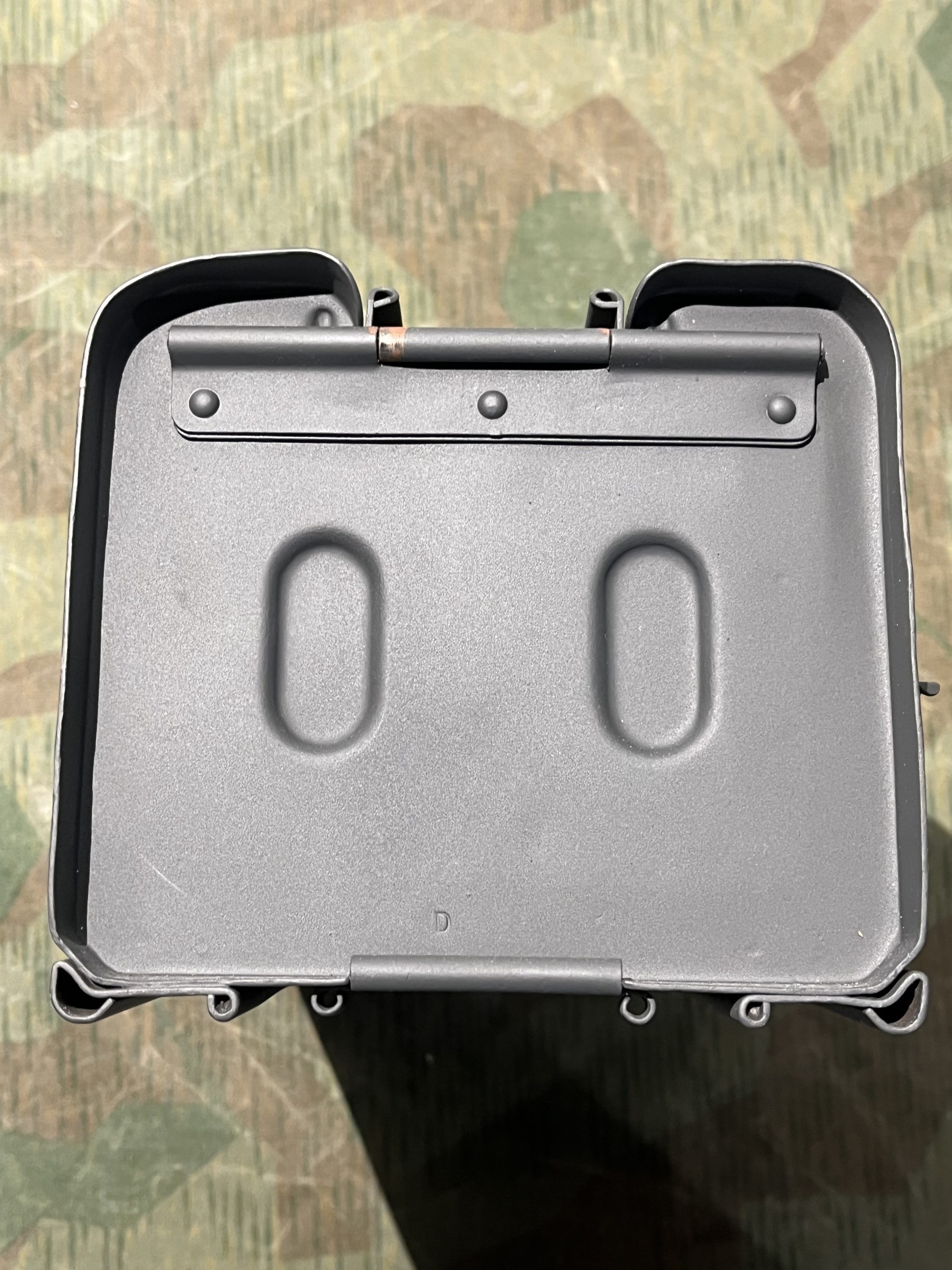 Original WW2 German Mg34 Mg42 2x Drums w/ Carrier Gurttrommel Marked BPR 1941 Waffen Eagle Stamped - Image 4