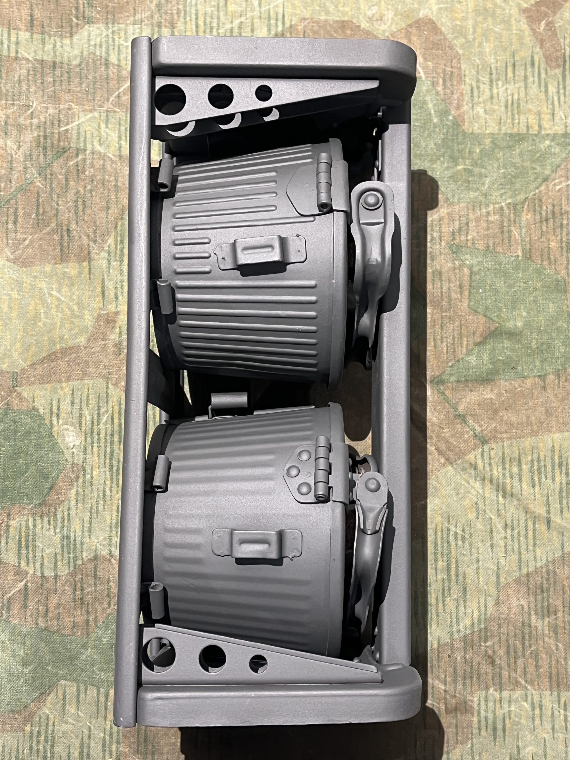 Original WW2 German Mg34 Mg42 2x Drums w/ Carrier Gurttrommel Marked BPR 1941 Waffen Eagle Stamped - Image 5