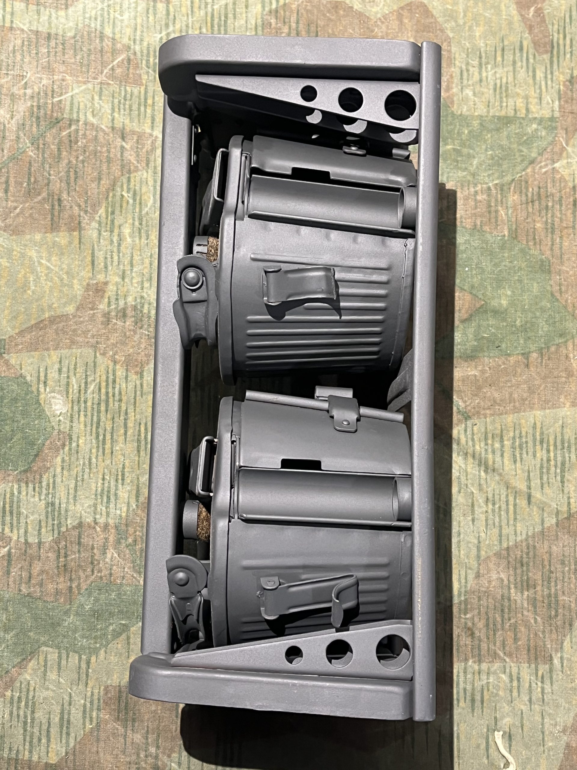 Original WW2 German Mg34 Mg42 2x Drums w/ Carrier Gurttrommel Marked BPR 1941 Waffen Eagle Stamped - Image 8