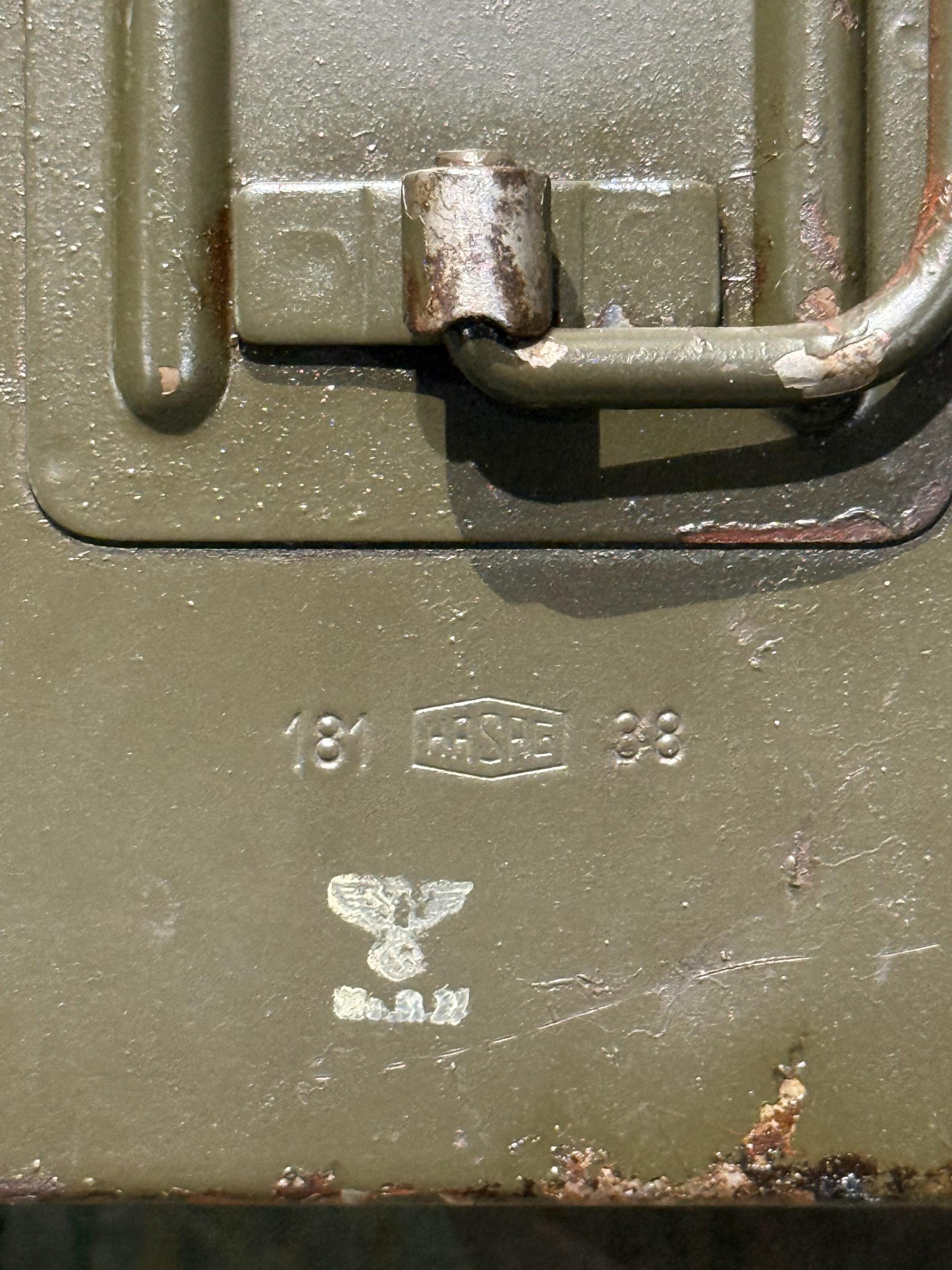 Original WW2 German Mg34 Mg42 Patronenkasten 36 Ammo Can / Drum Marked HASAG 1938 - Image 5
