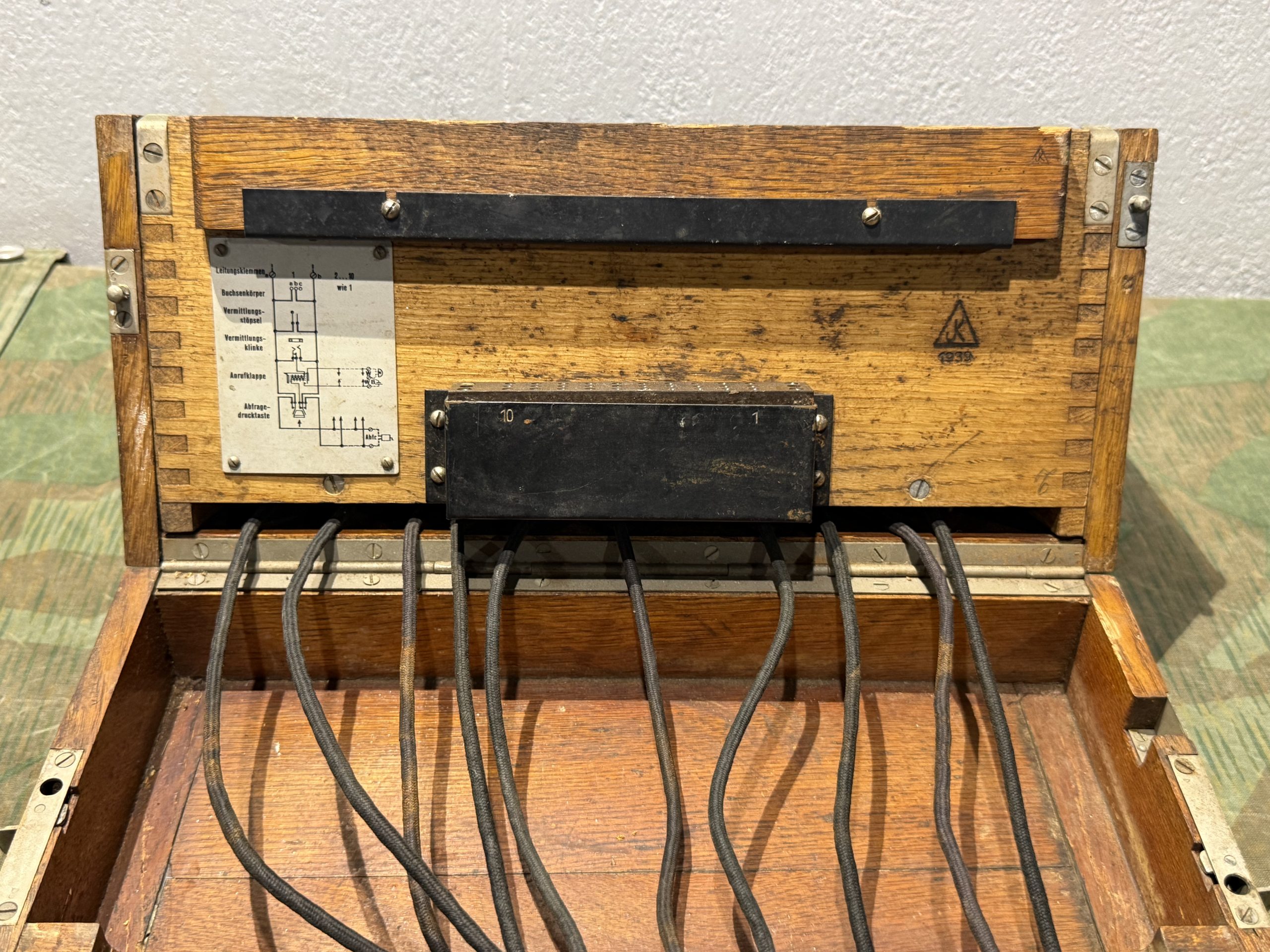 Original WW2 German 10 Line Switchboard Klappenschrank 1939 Dated Working Condition - Image 5
