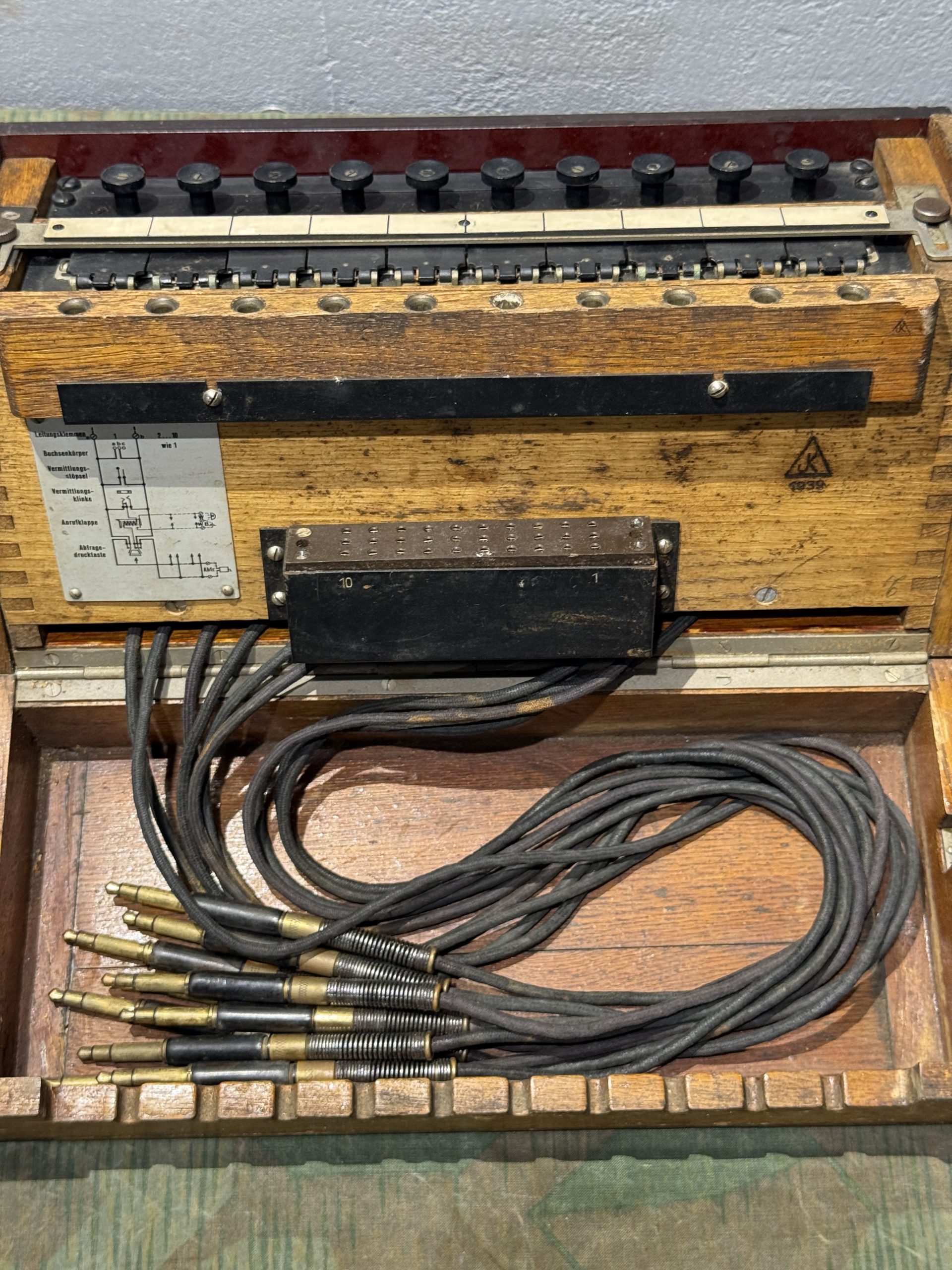 Original WW2 German 10 Line Switchboard Klappenschrank 1939 Dated Working Condition - Image 10