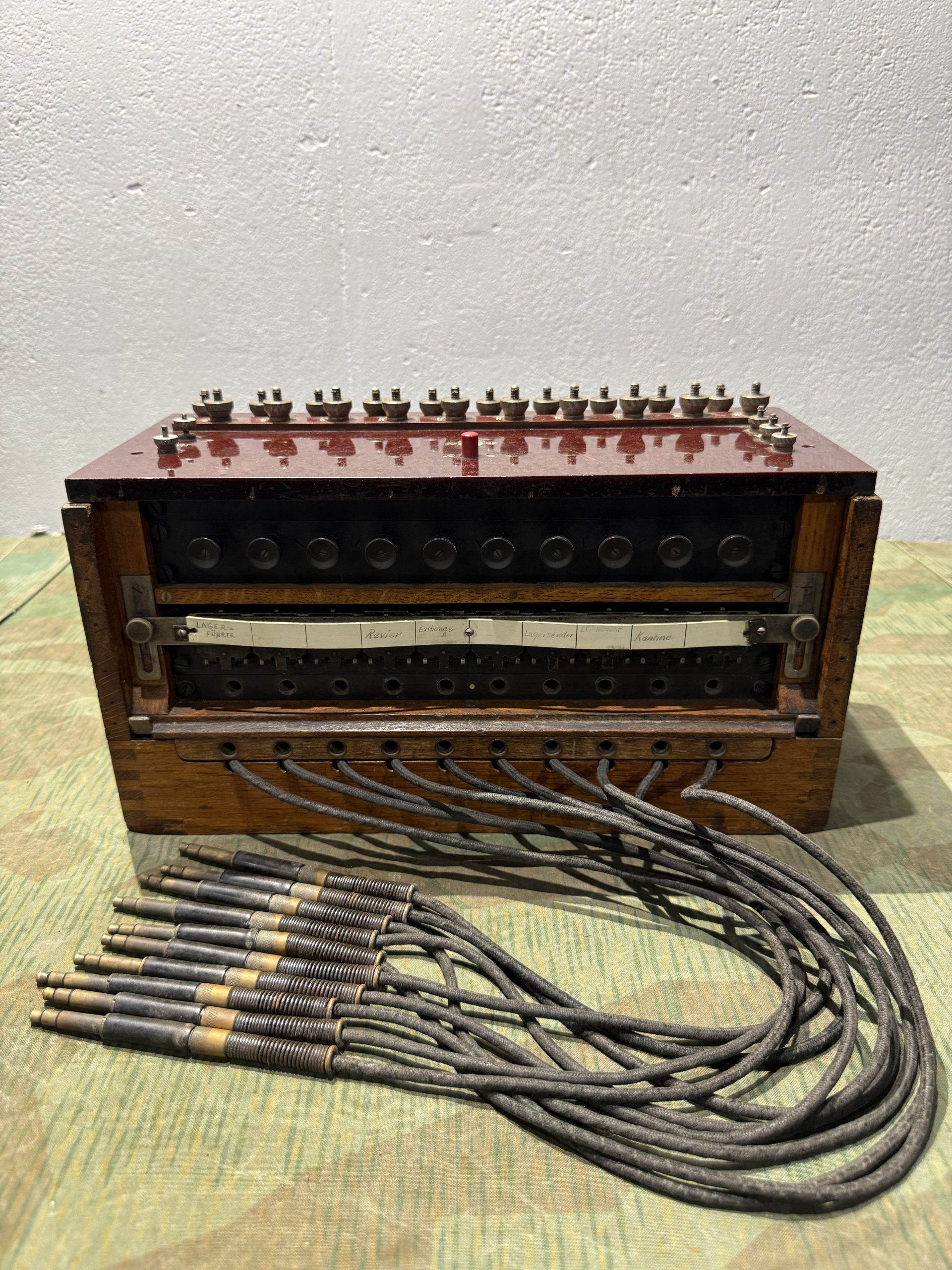 Original WW2 German 10 Line Switchboard Klappenschrank 1940 Dated Working Condition w/ Transit Lid