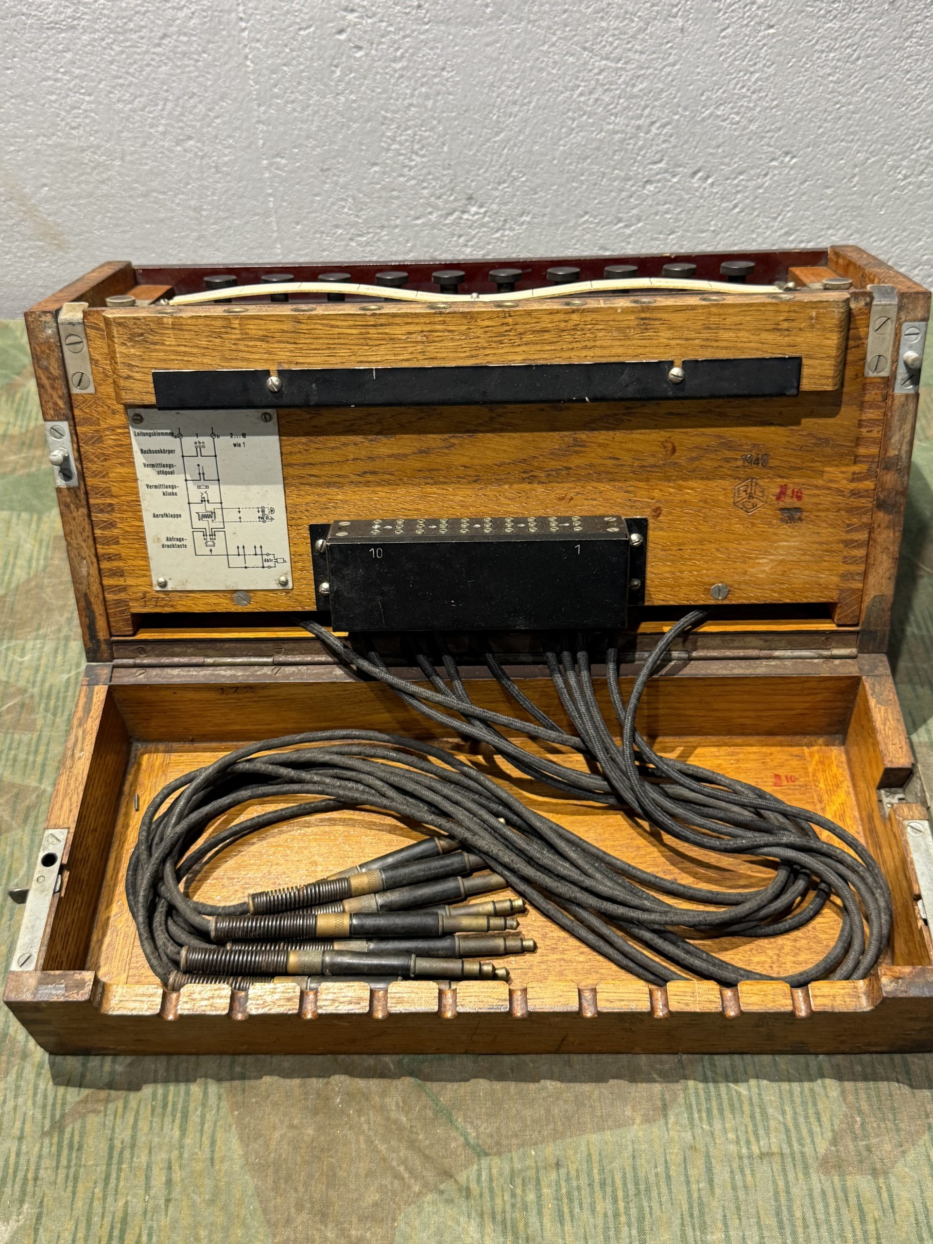 Original WW2 German 10 Line Switchboard Klappenschrank 1940 Dated Working Condition w/ Transit Lid - Image 8