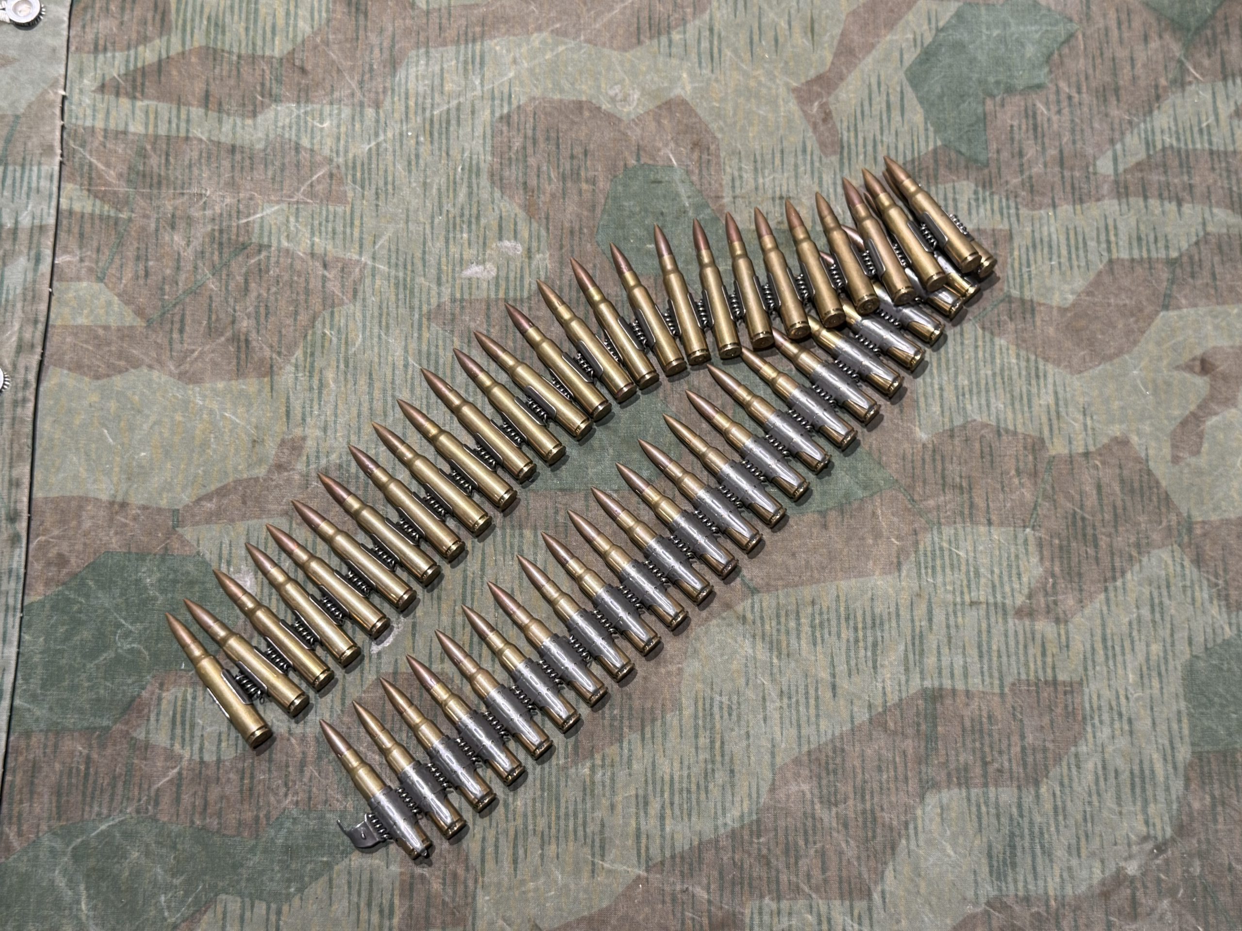 WW2 German Style Mg34 Mg42 8mm 50rd Ammo Belt INERT Spent Primers Remain