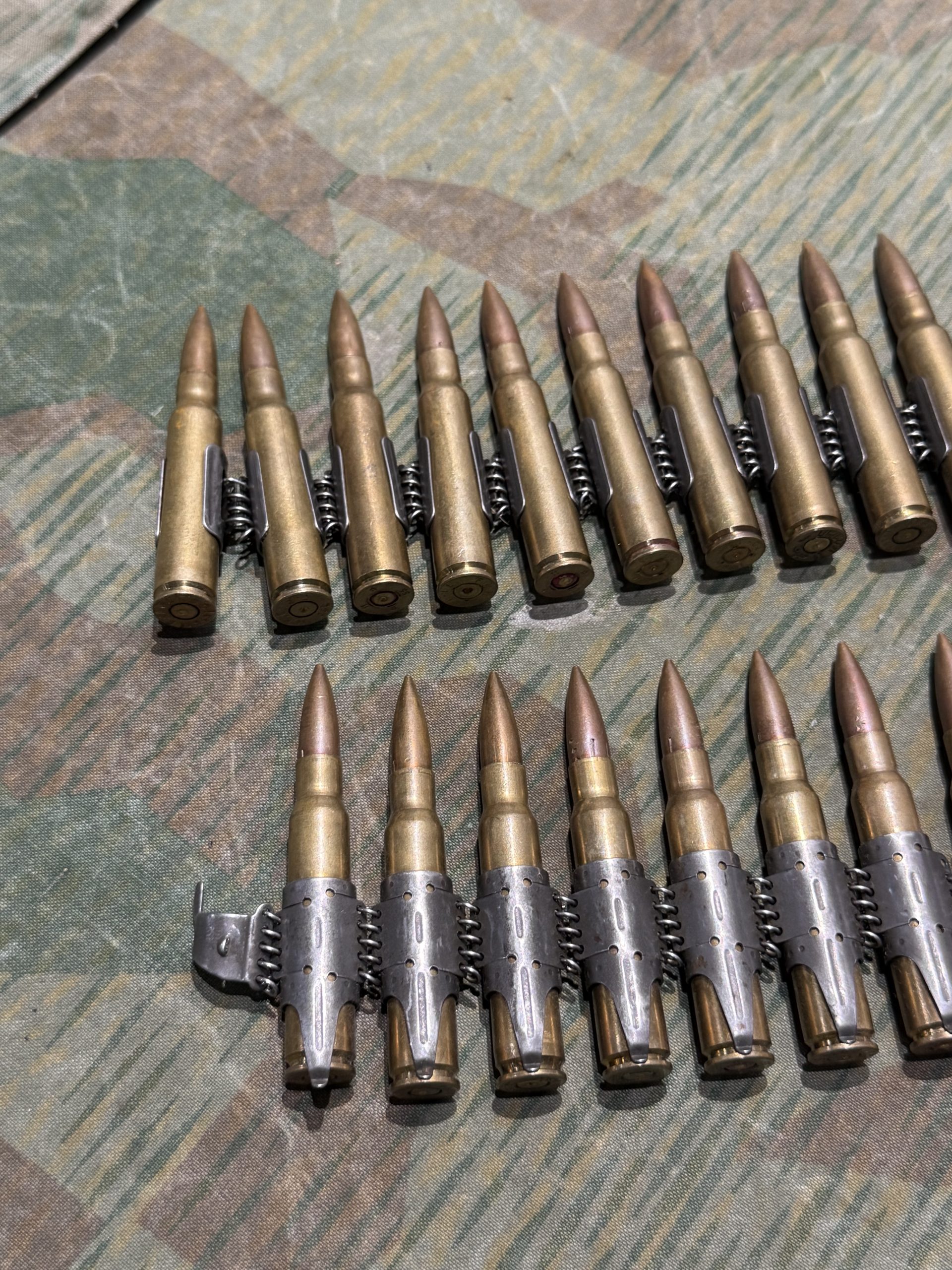 WW2 German Style Mg34 Mg42 8mm 50rd Ammo Belt INERT Spent Primers Remain - Image 2