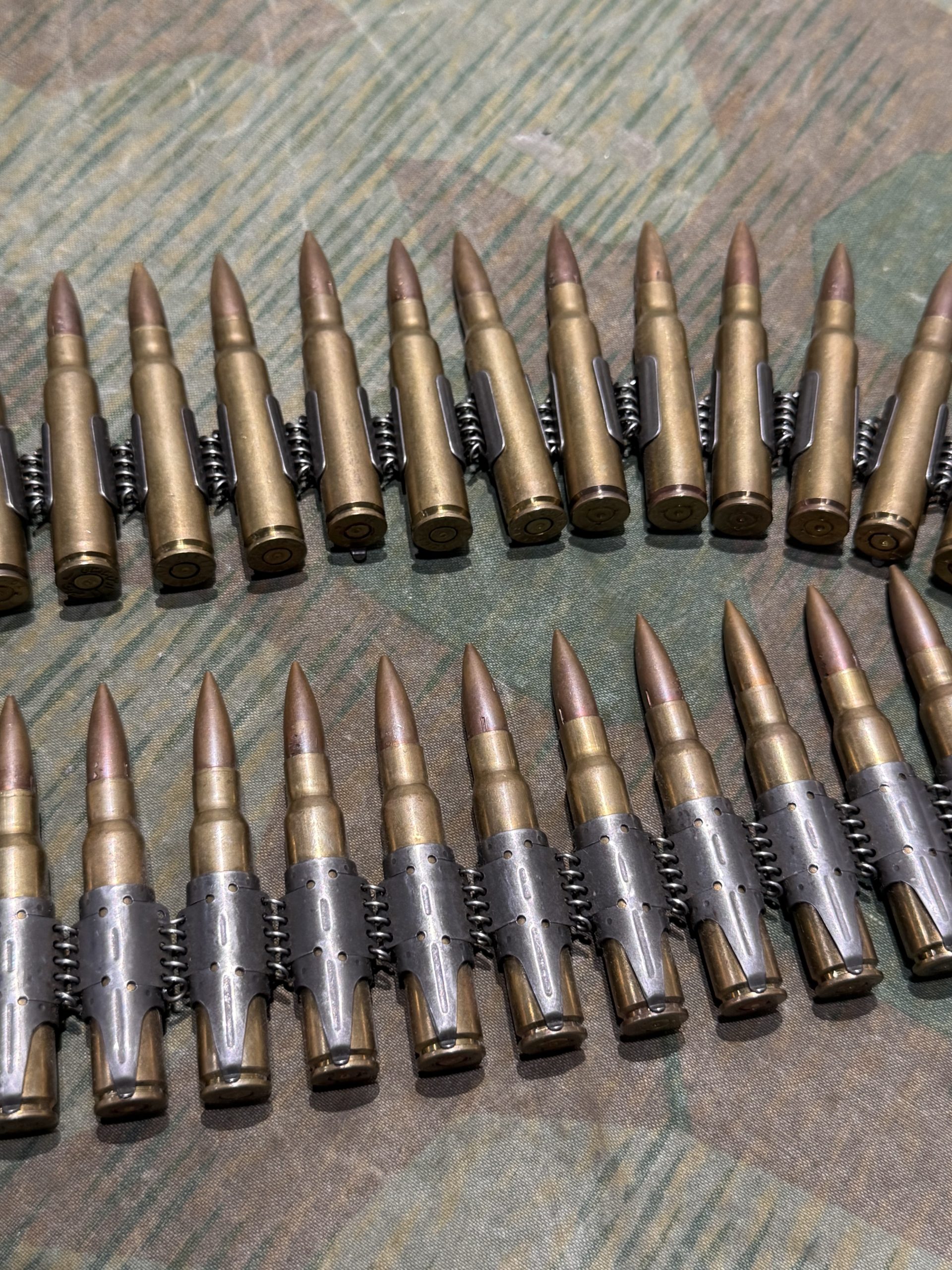 WW2 German Style Mg34 Mg42 8mm 50rd Ammo Belt INERT Spent Primers Remain - Image 3