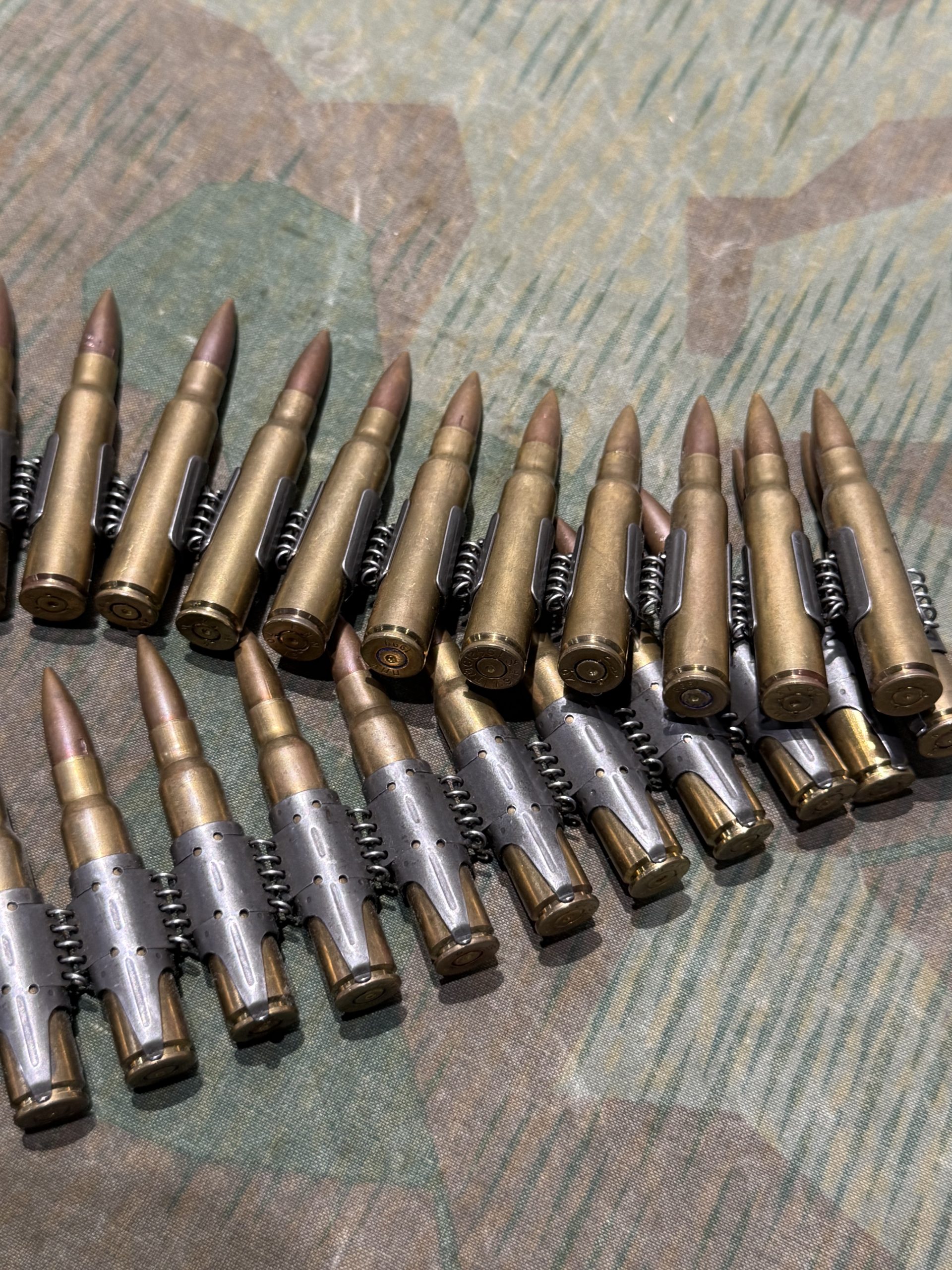 WW2 German Style Mg34 Mg42 8mm 50rd Ammo Belt INERT Spent Primers Remain - Image 4