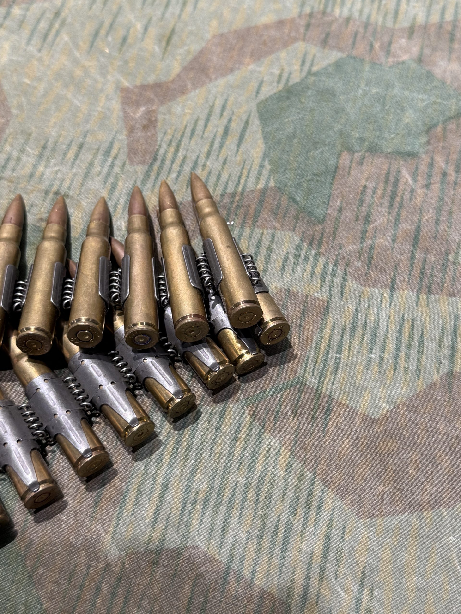 WW2 German Style Mg34 Mg42 8mm 50rd Ammo Belt INERT Spent Primers Remain - Image 5