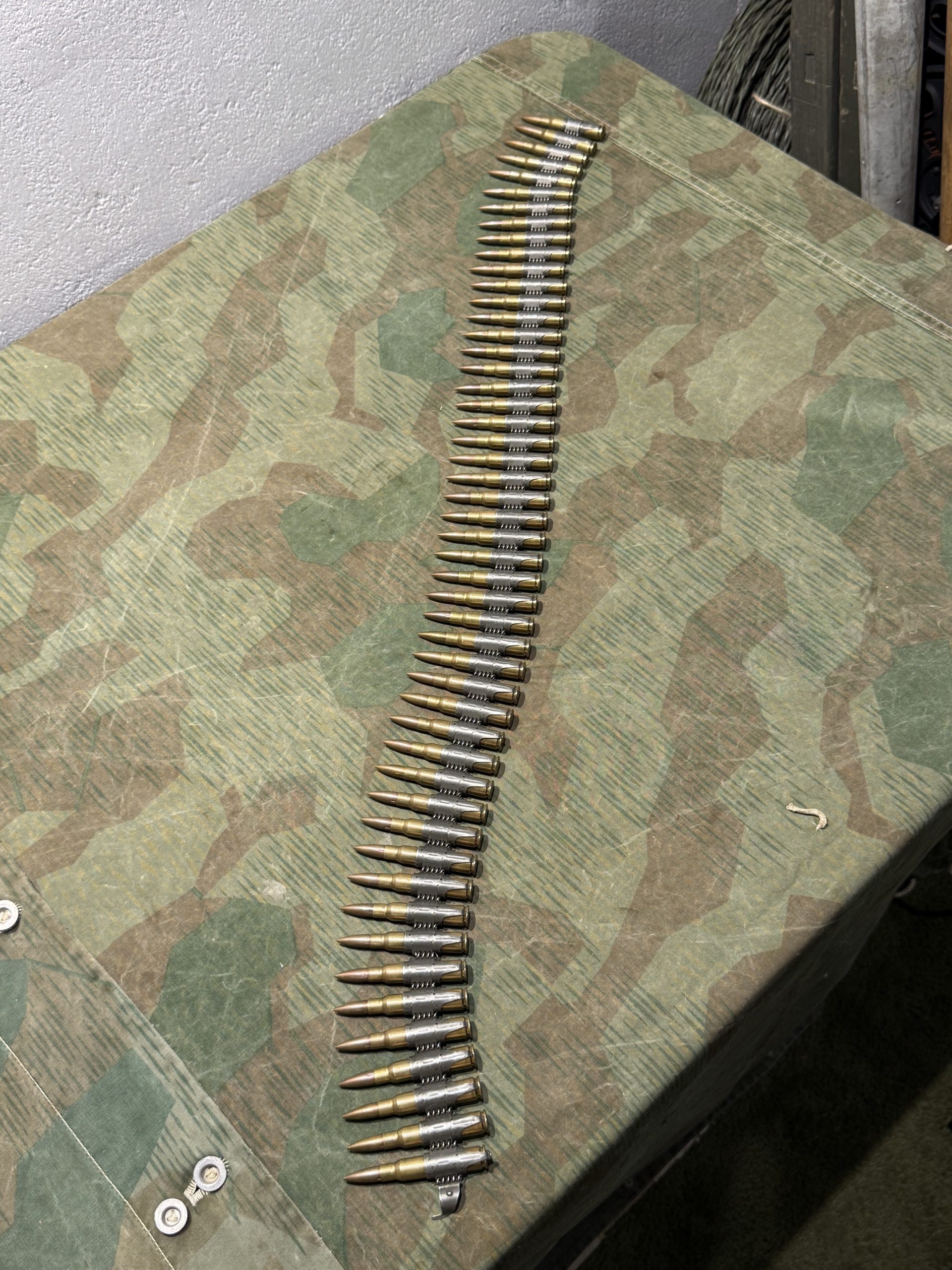 WW2 German Style Mg34 Mg42 8mm 50rd Ammo Belt INERT Spent Primers Remain - Image 6