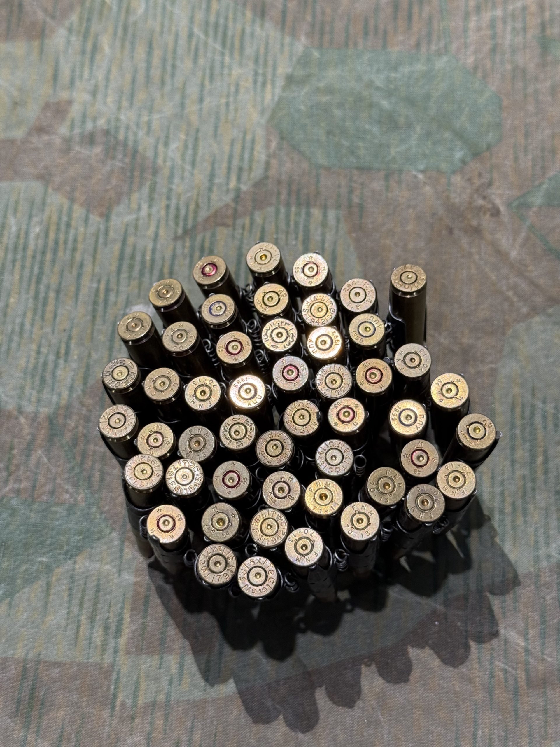 WW2 German Style Mg34 Mg42 8mm 50rd Ammo Belt INERT Spent Primers Remain - Image 8
