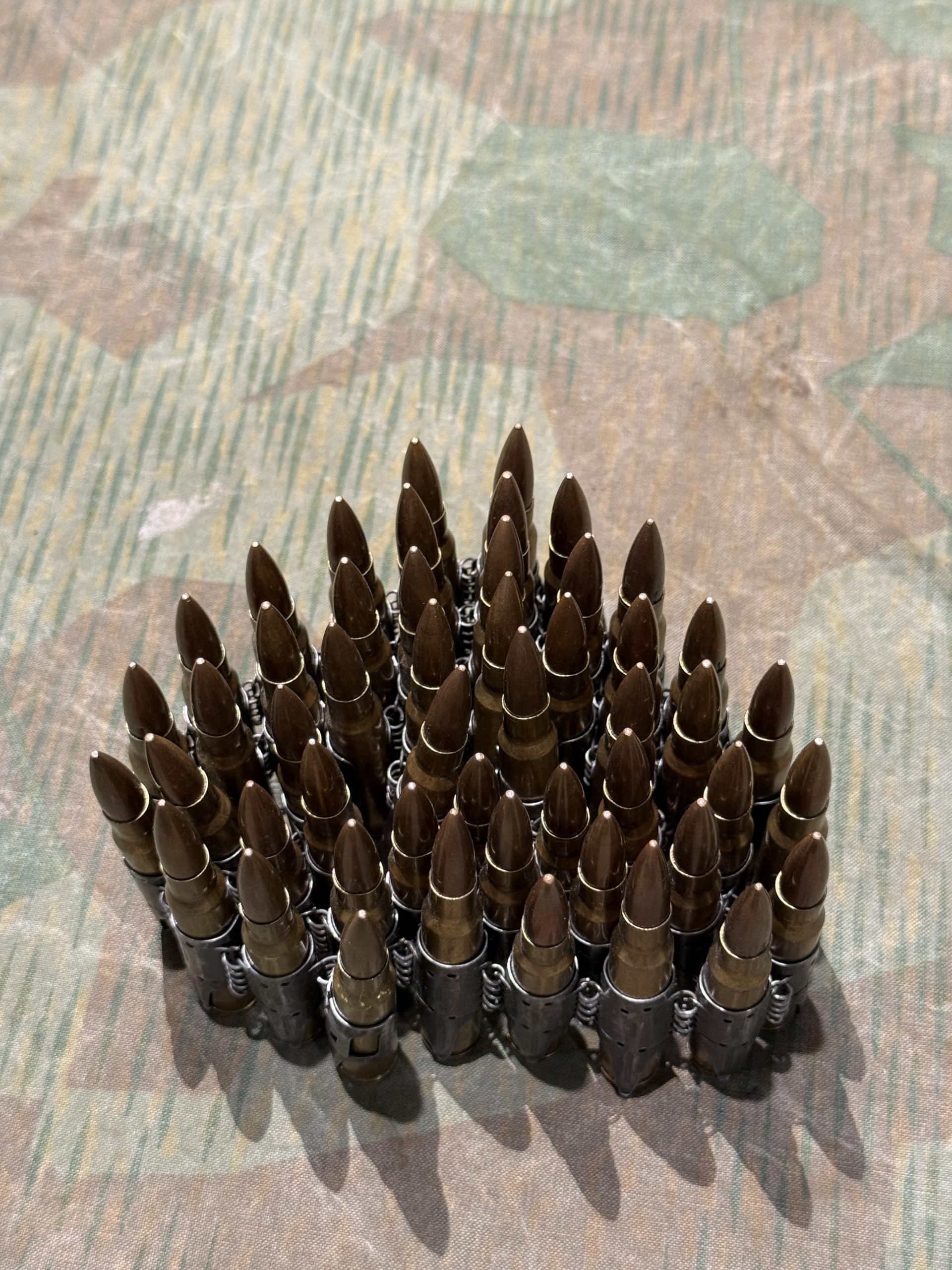 WW2 German Style Mg34 Mg42 8mm 50rd Ammo Belt INERT Spent Primers Remain - Image 12