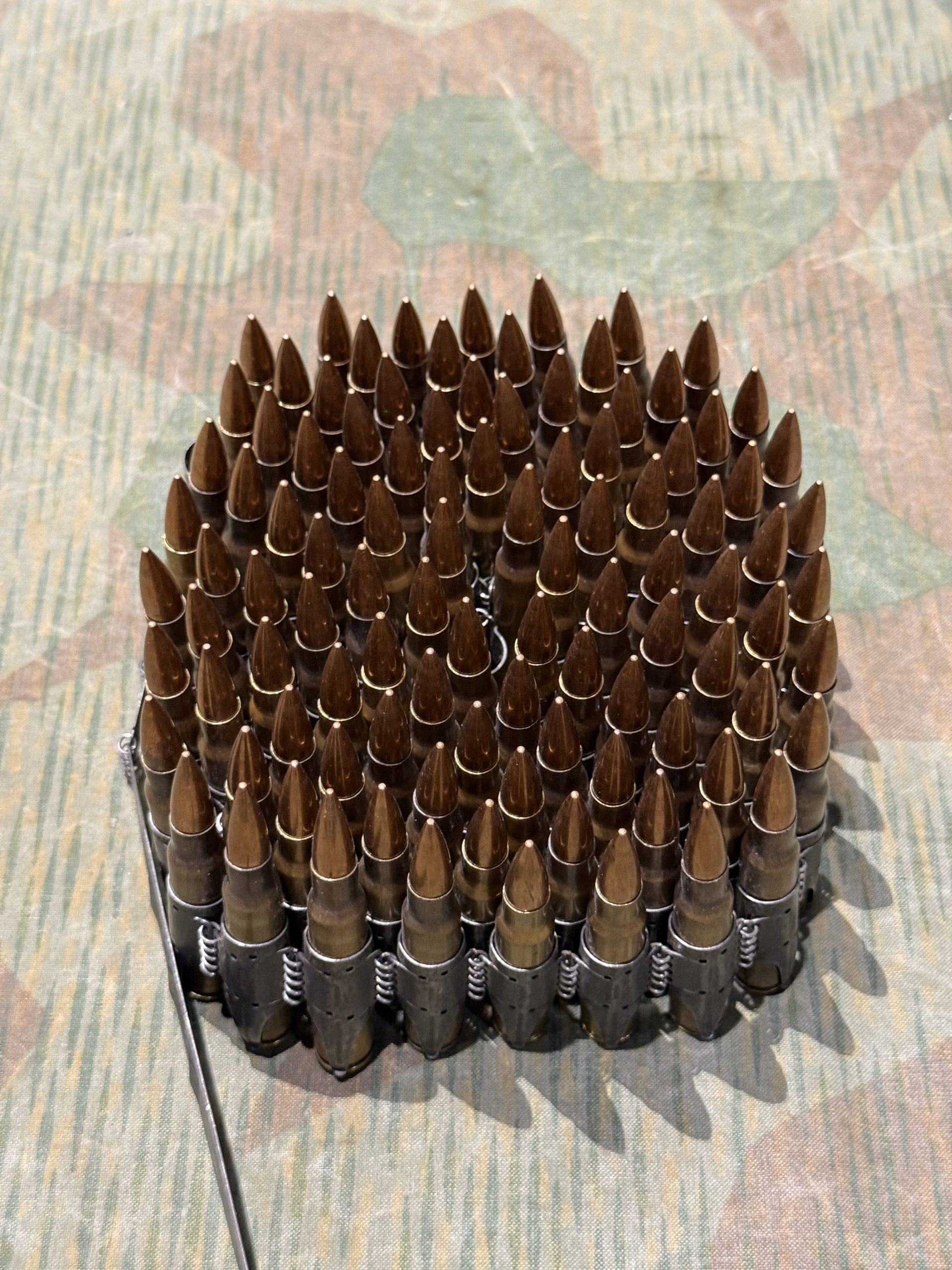 WW2 German Style Mg34 Mg42 8mm 100rd Ammo Belt w/ Starter Tab INERT Spent Primers Remain - Image 16