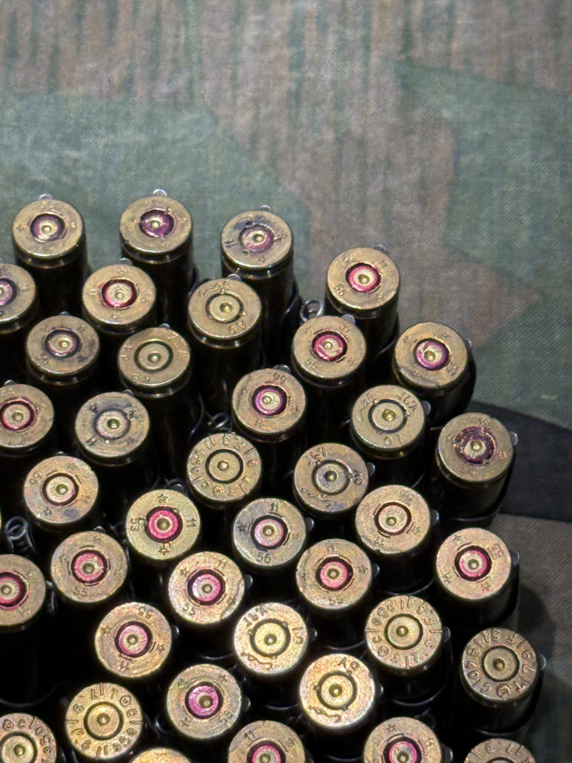 WW2 German Style Mg34 Mg42 8mm 100rd Ammo Belt w/ Starter Tab INERT Spent Primers Remain - Image 20